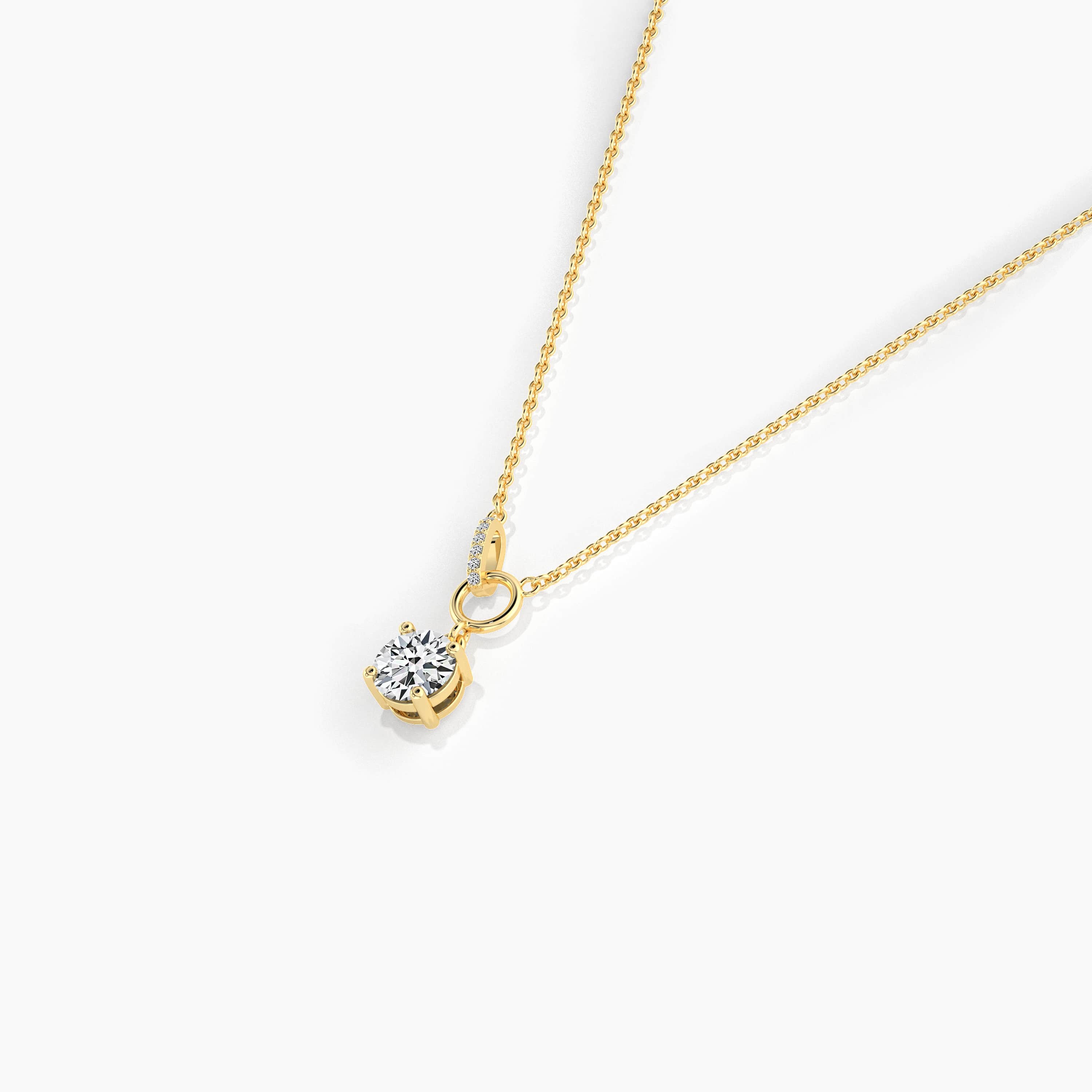 yellow gold moissanite diamond necklace 