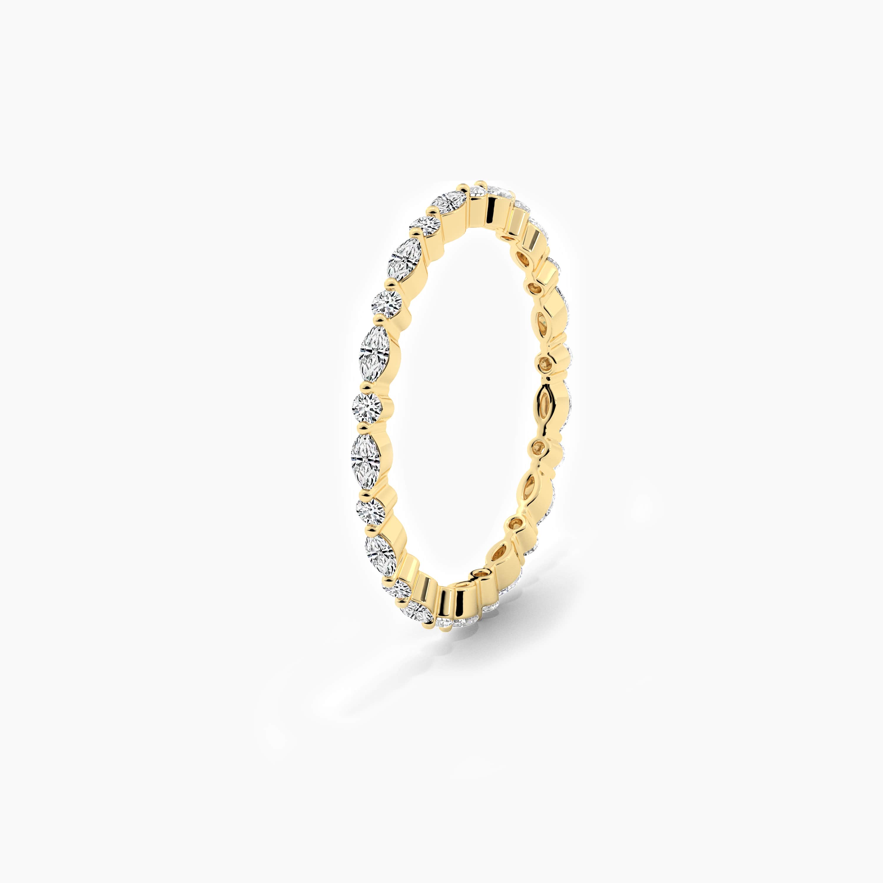 eternity  wedding band in yellow gold 