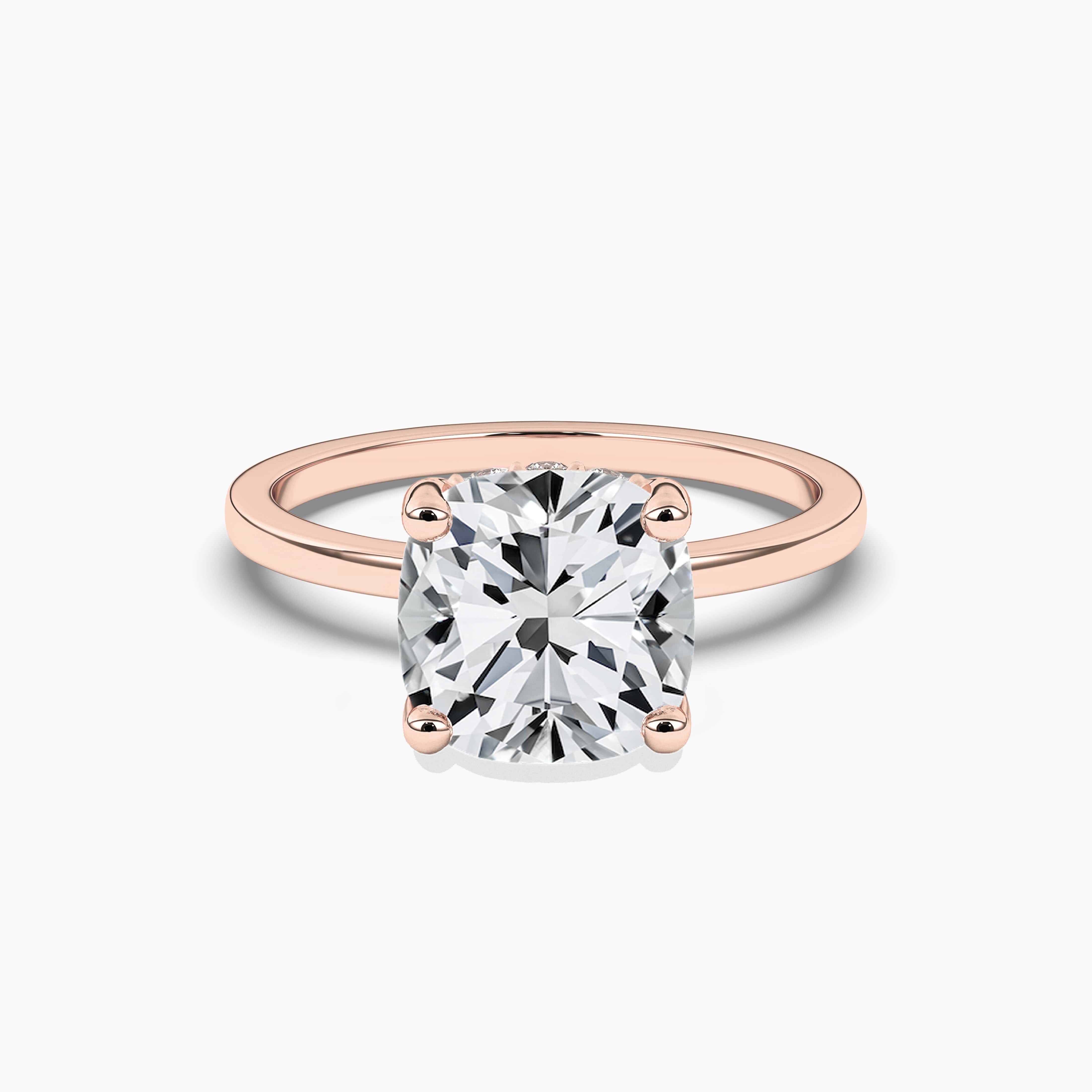 Hidden Halo Engagement Rings In Rose Gold 