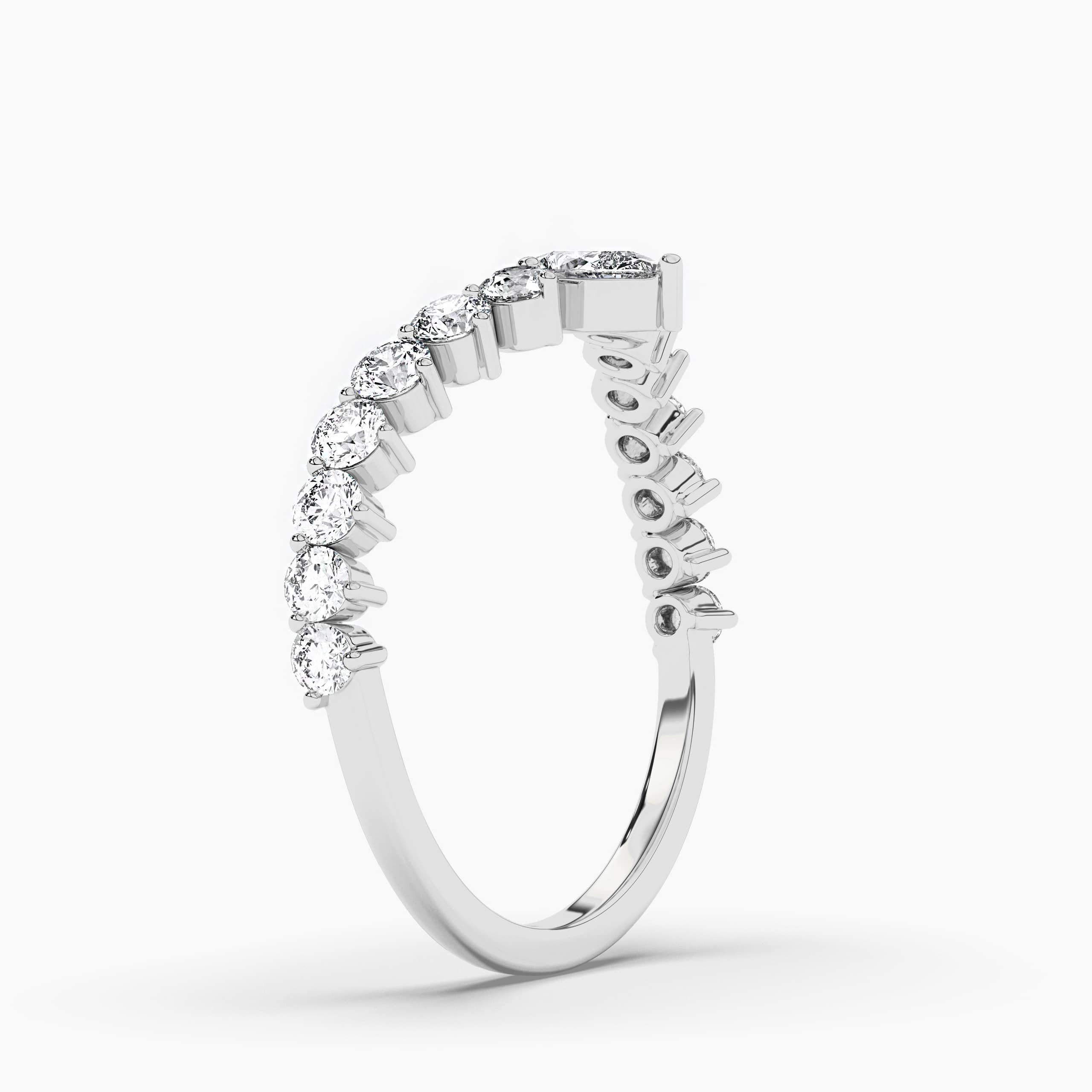 Black Pear Shape Diamond Engagement Ring Bridal White Gold