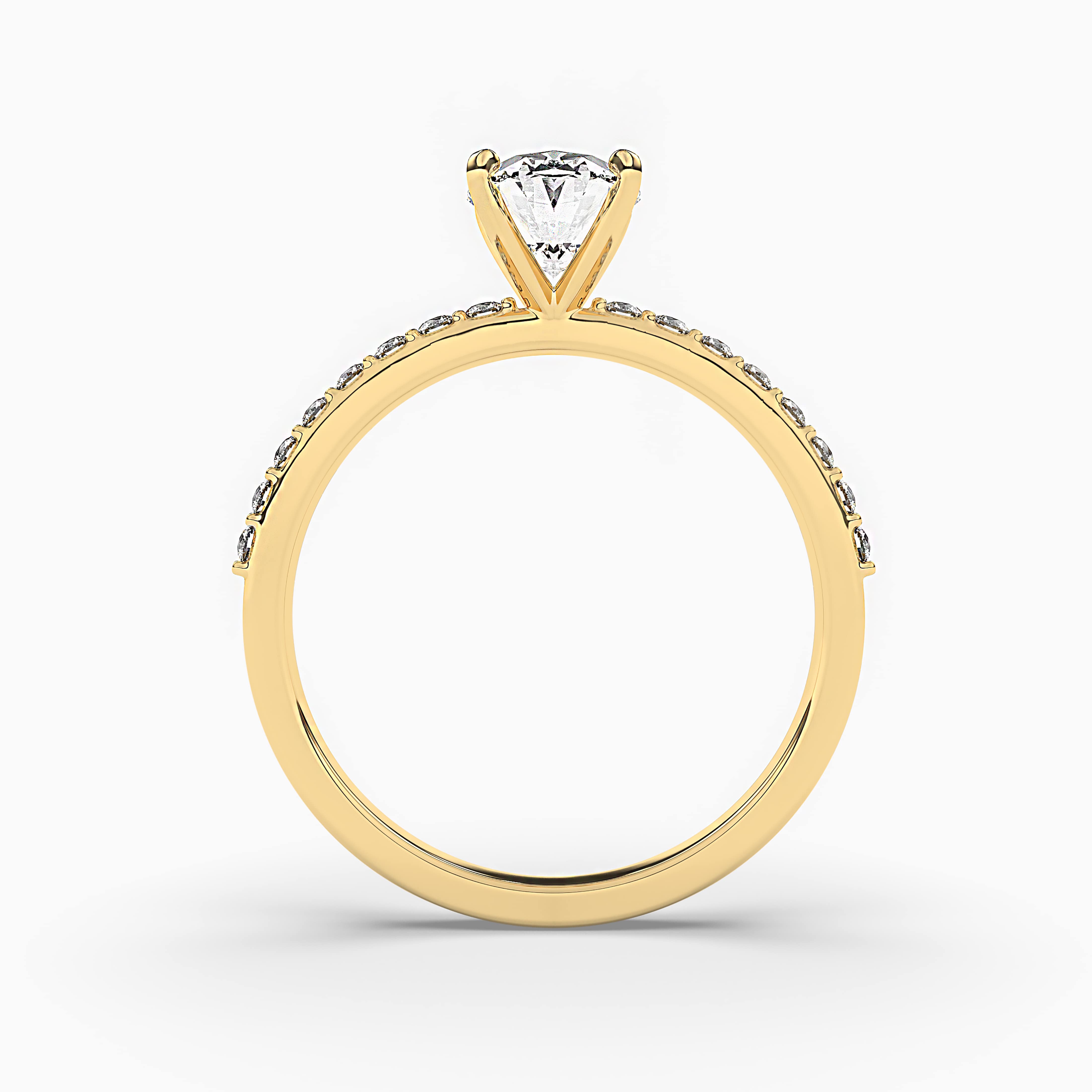 Oval Cut Lab Grown Engagement Ring Yellow Gold