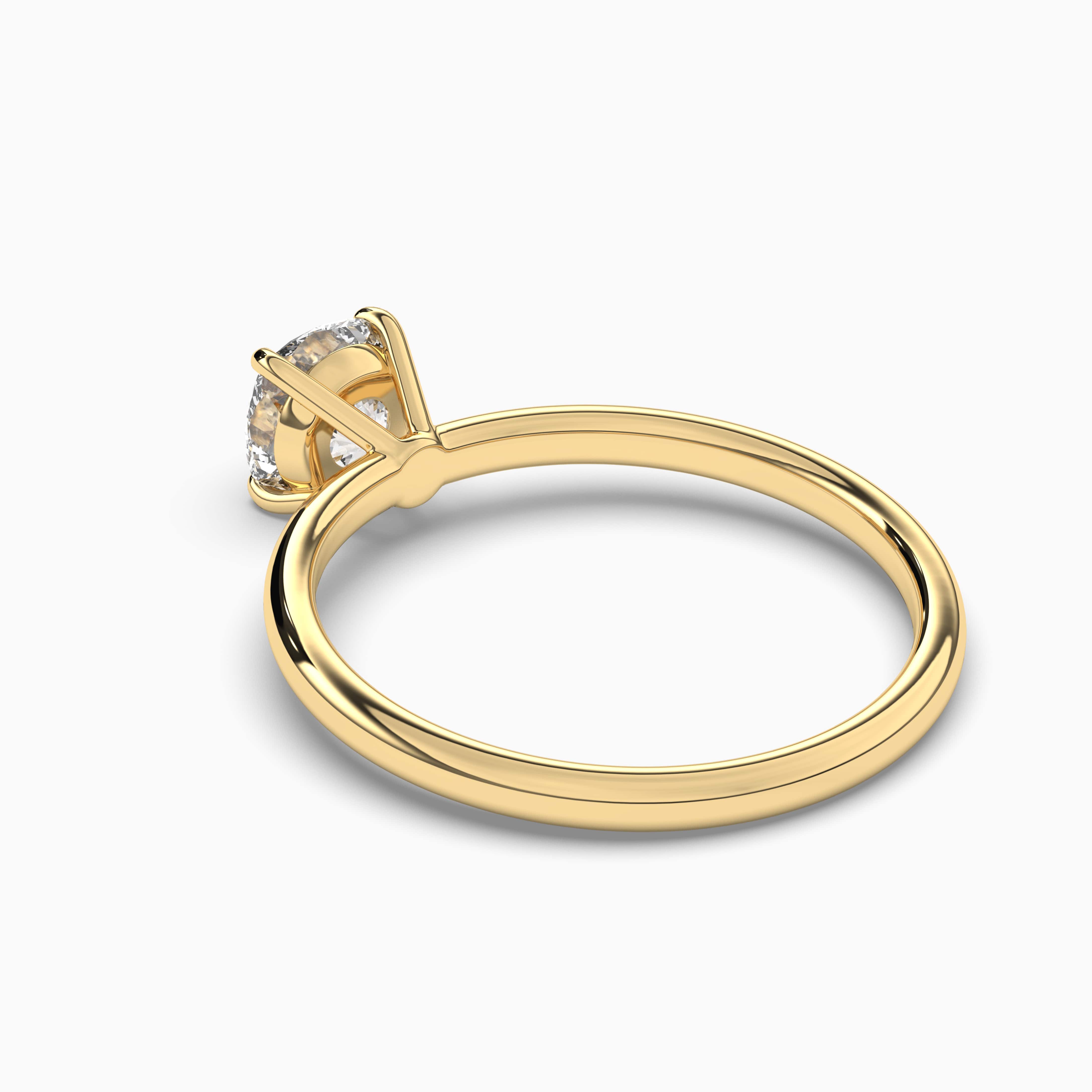 Solitaire Cushion cut diamond engagement ring
