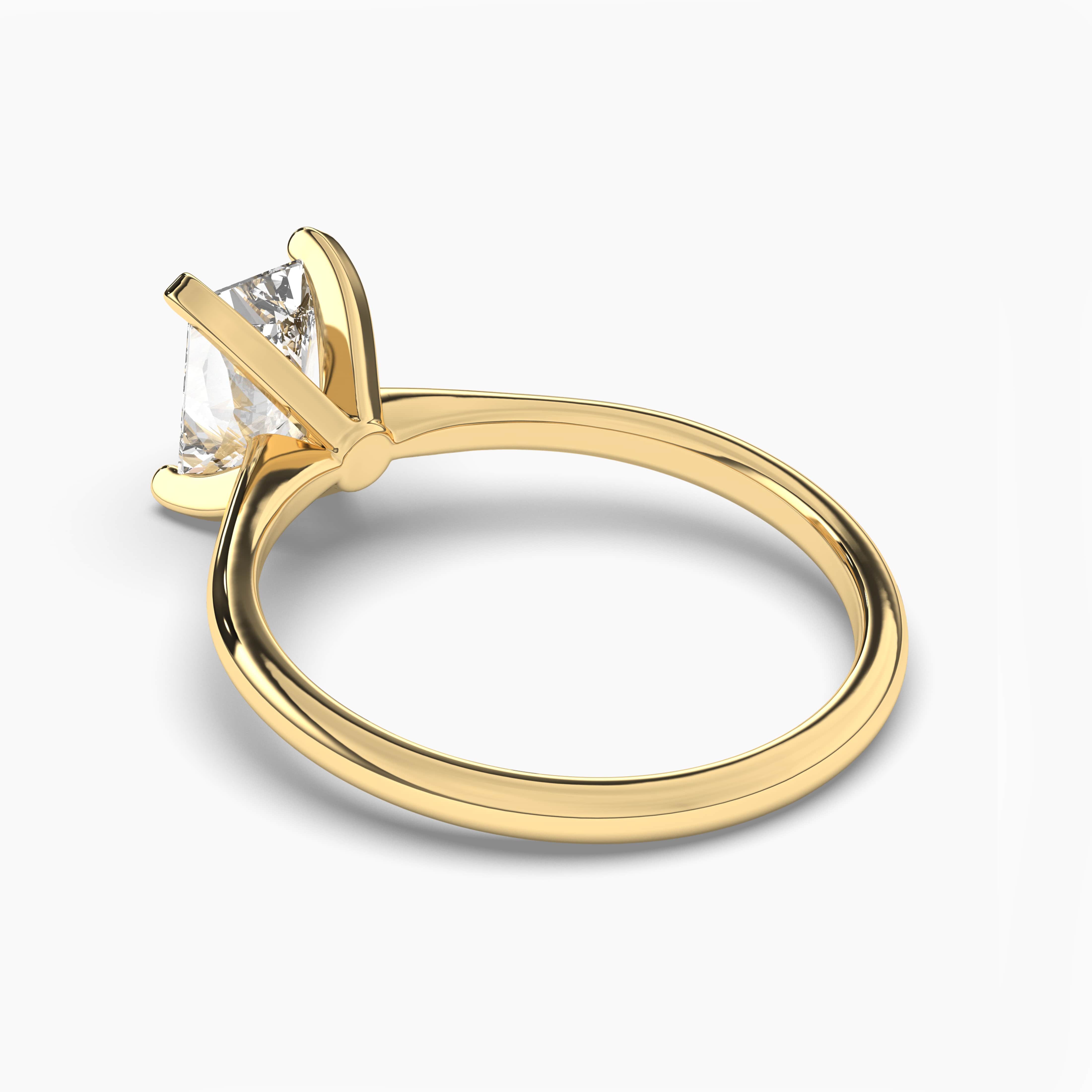 Yellow Gold Custom Radiant Cut Diamond Engagement Ring