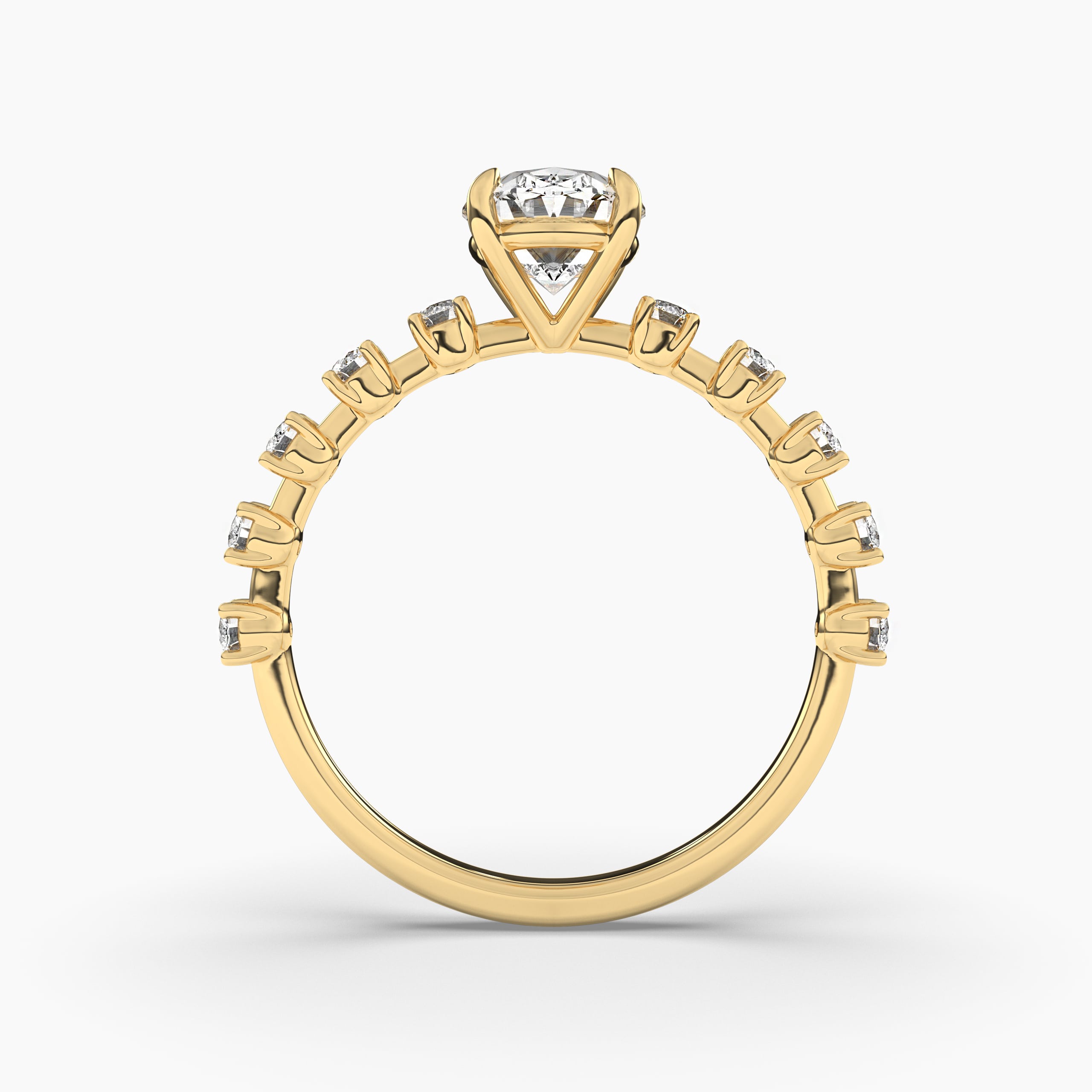 Forever Oval Moissanite Side Stone Engagement Ring