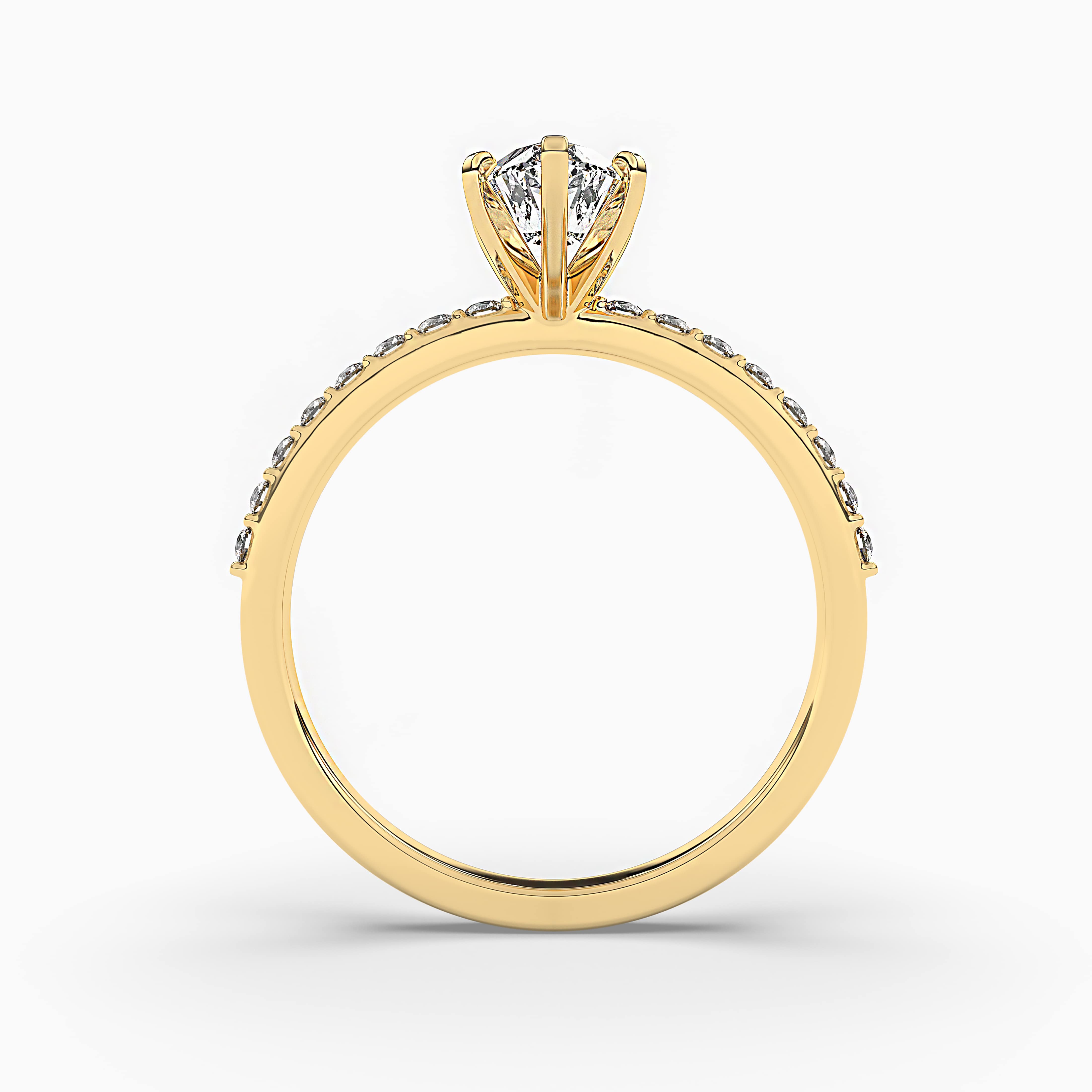 Yellow Gold Marquise Cut Moissanite Engagement Ring