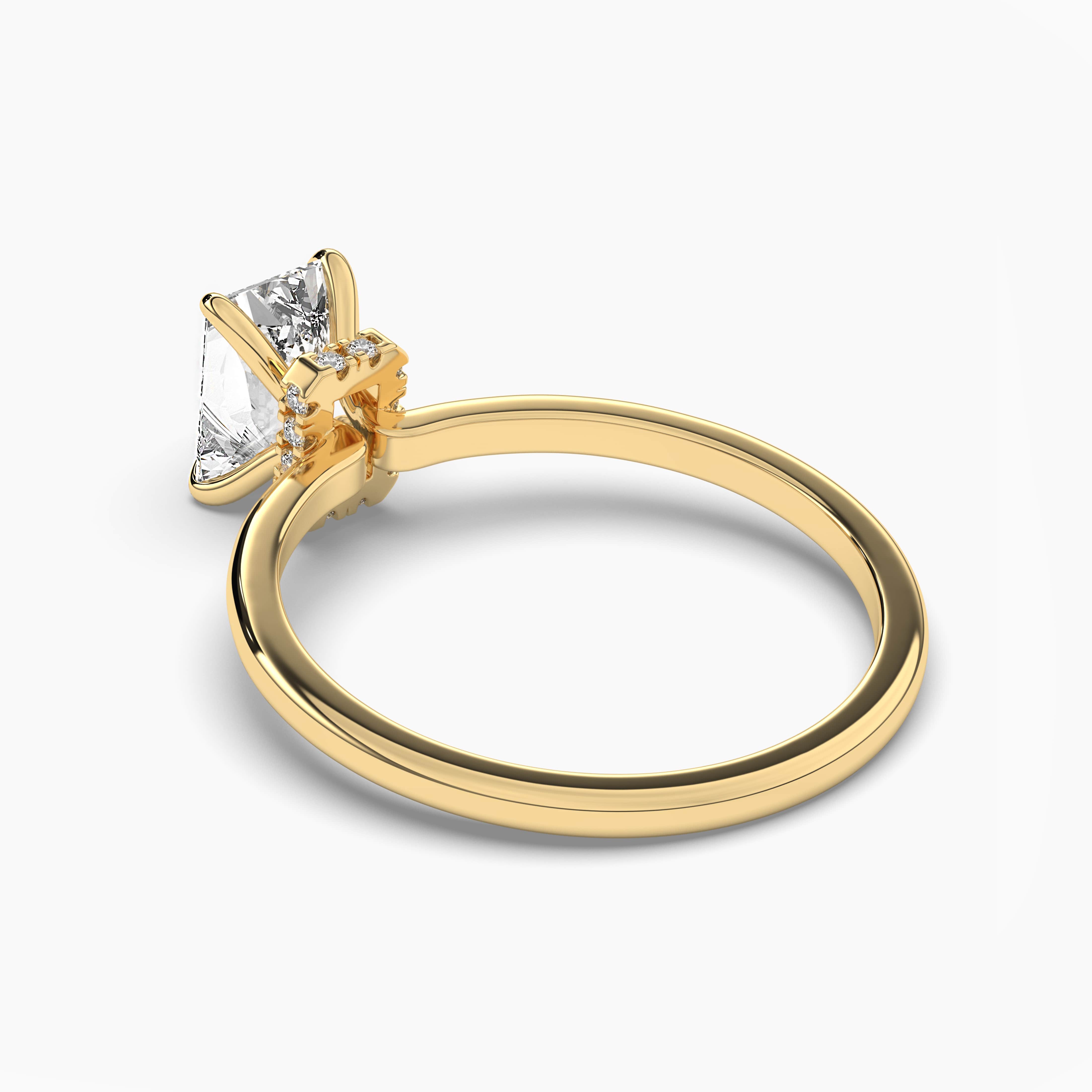 yellow gold hidden halo ring