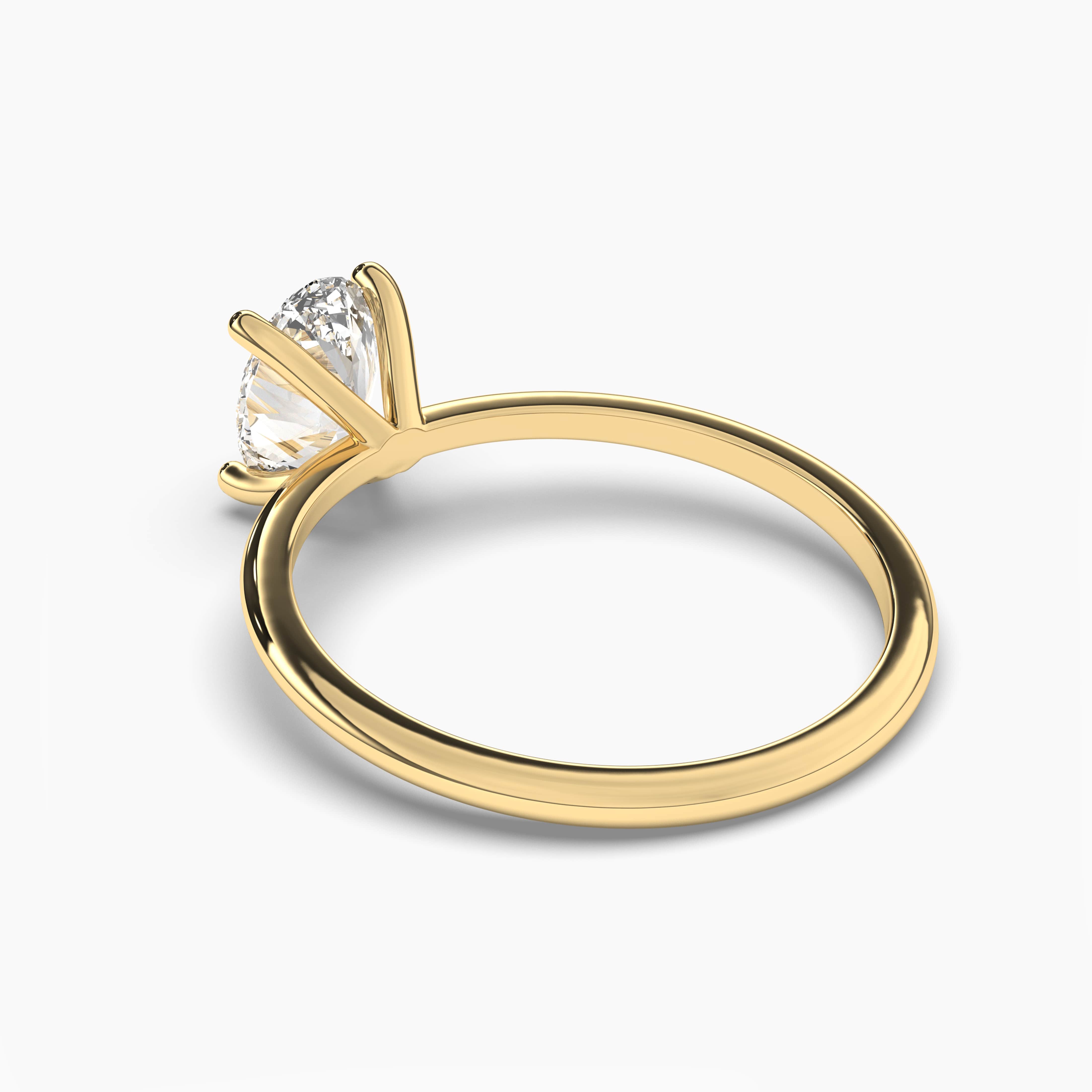 Oval  Engagement Ring Setting In Yellow Gold