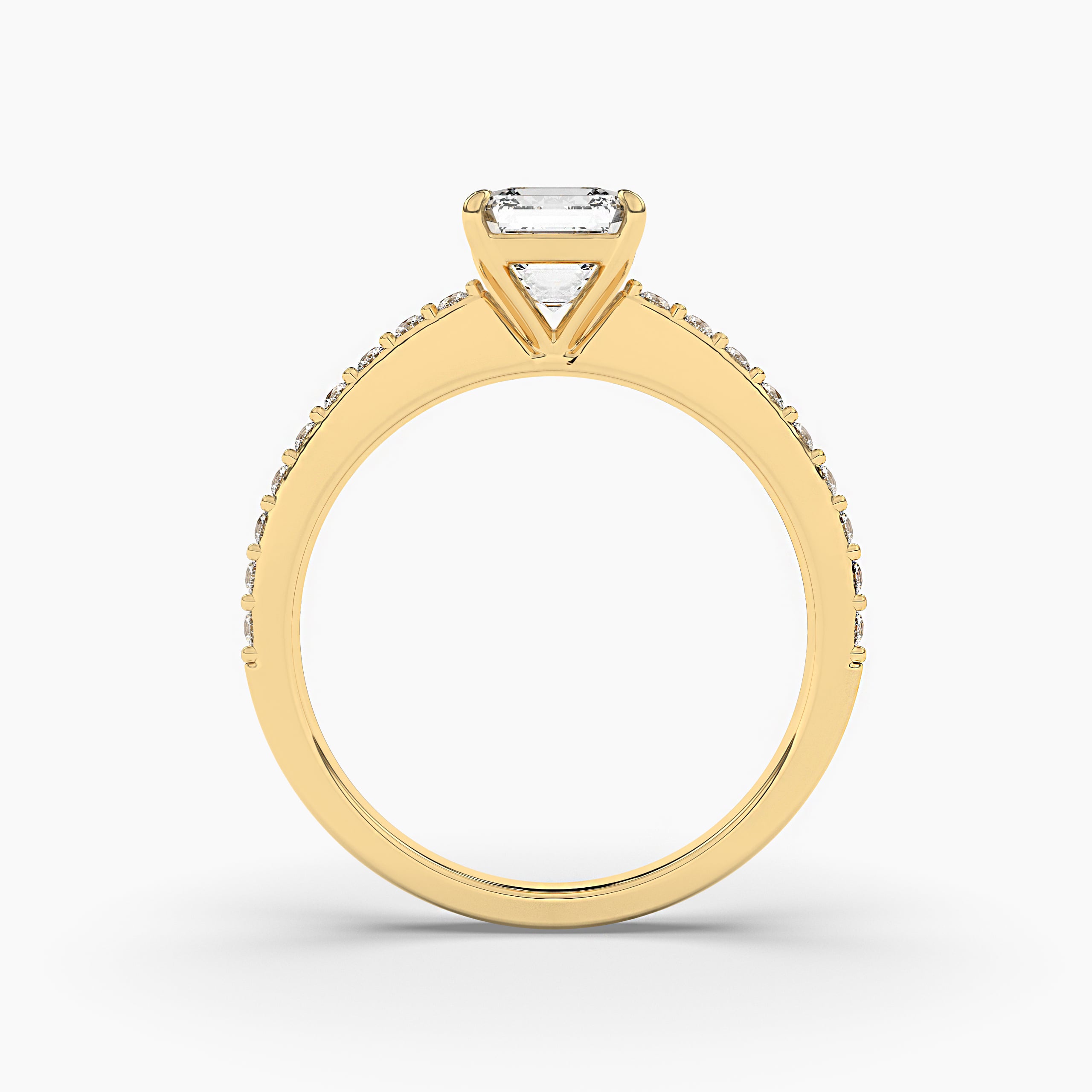 Asscher Cut Moissanite Diamond ring