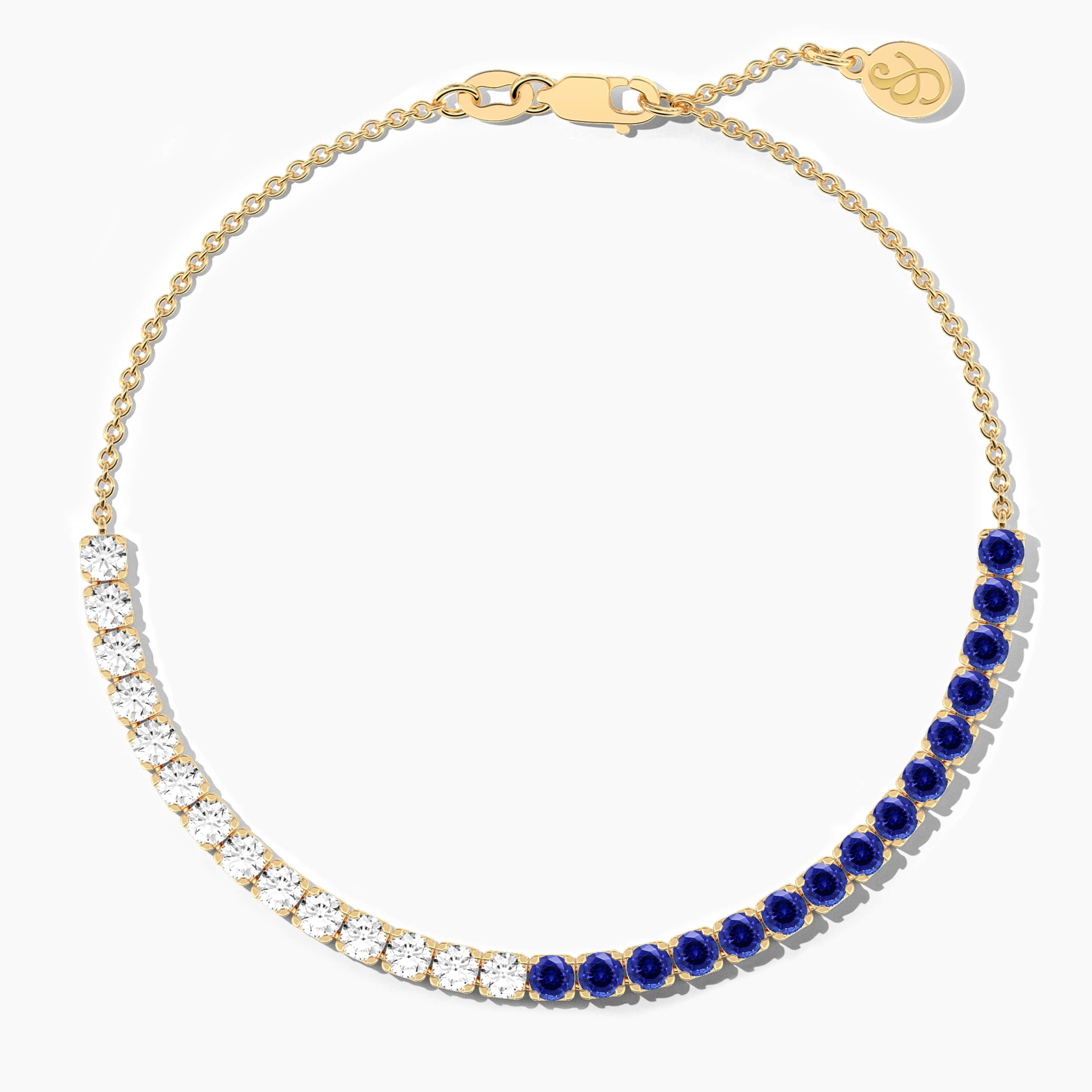 blue sapphire tennis bracelet