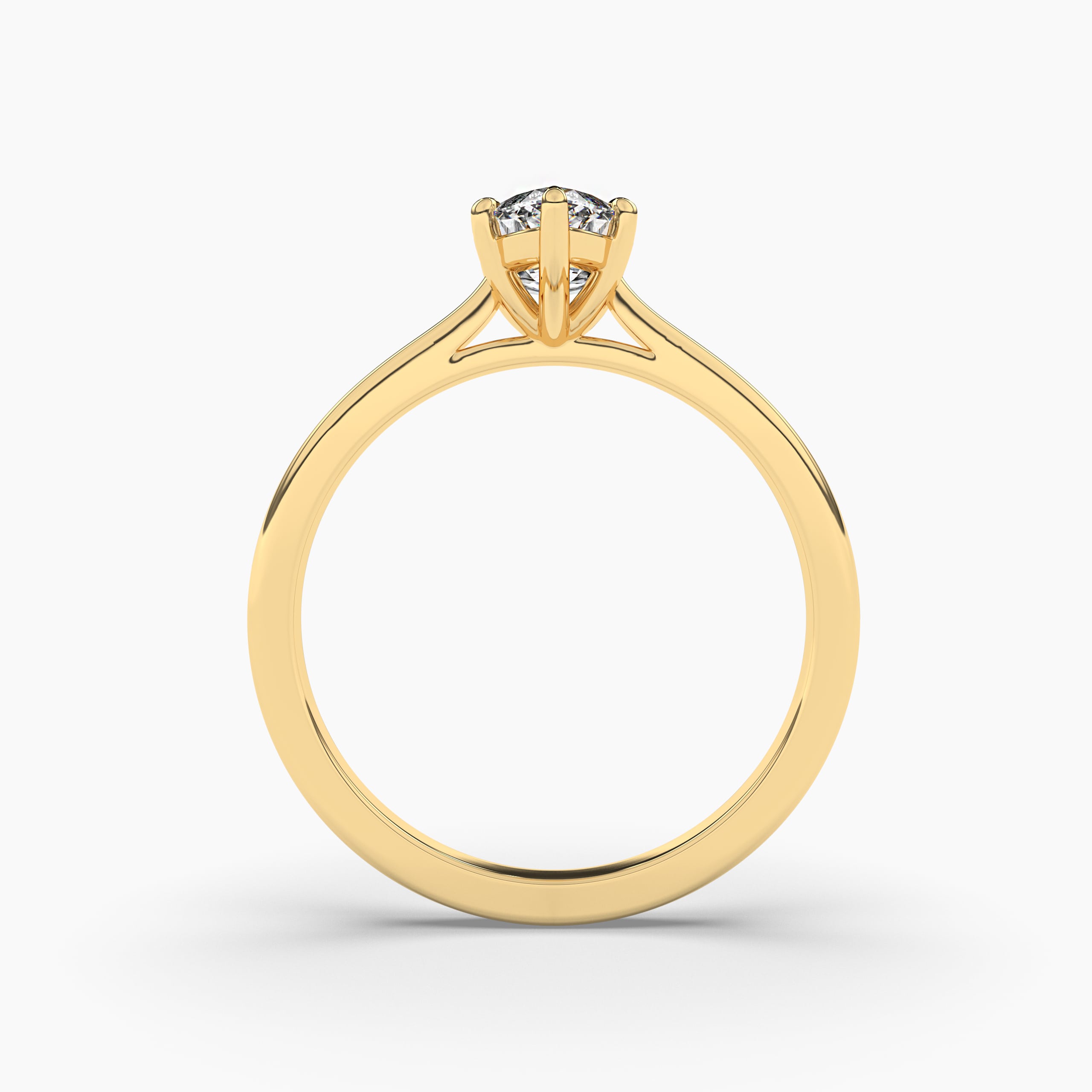 Marquise Forever One Moissanite Solitaire Engagement Ring in Yellow Gold