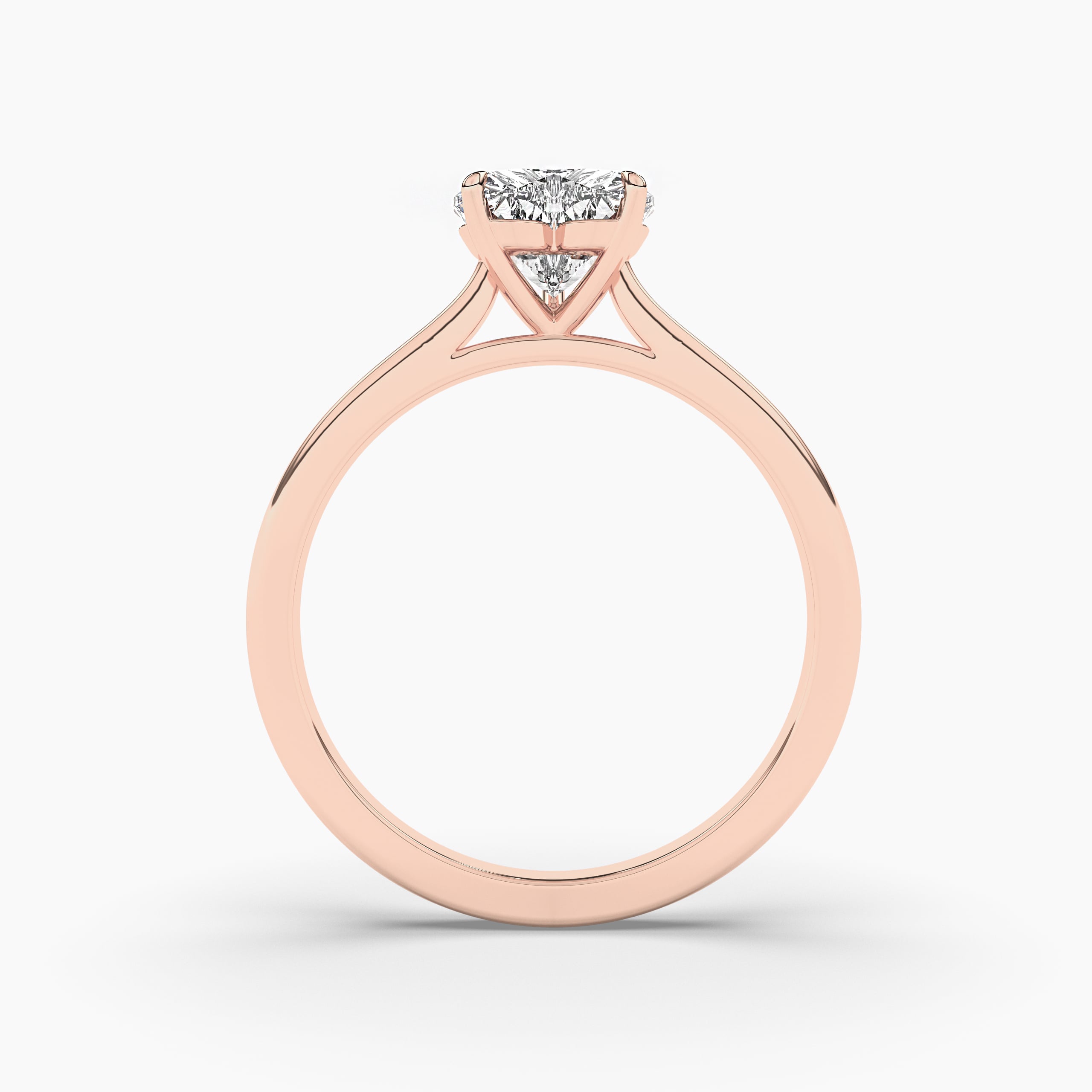 Heart Cut Diamond Classic Solitaire Engagement Ring Rose Gold