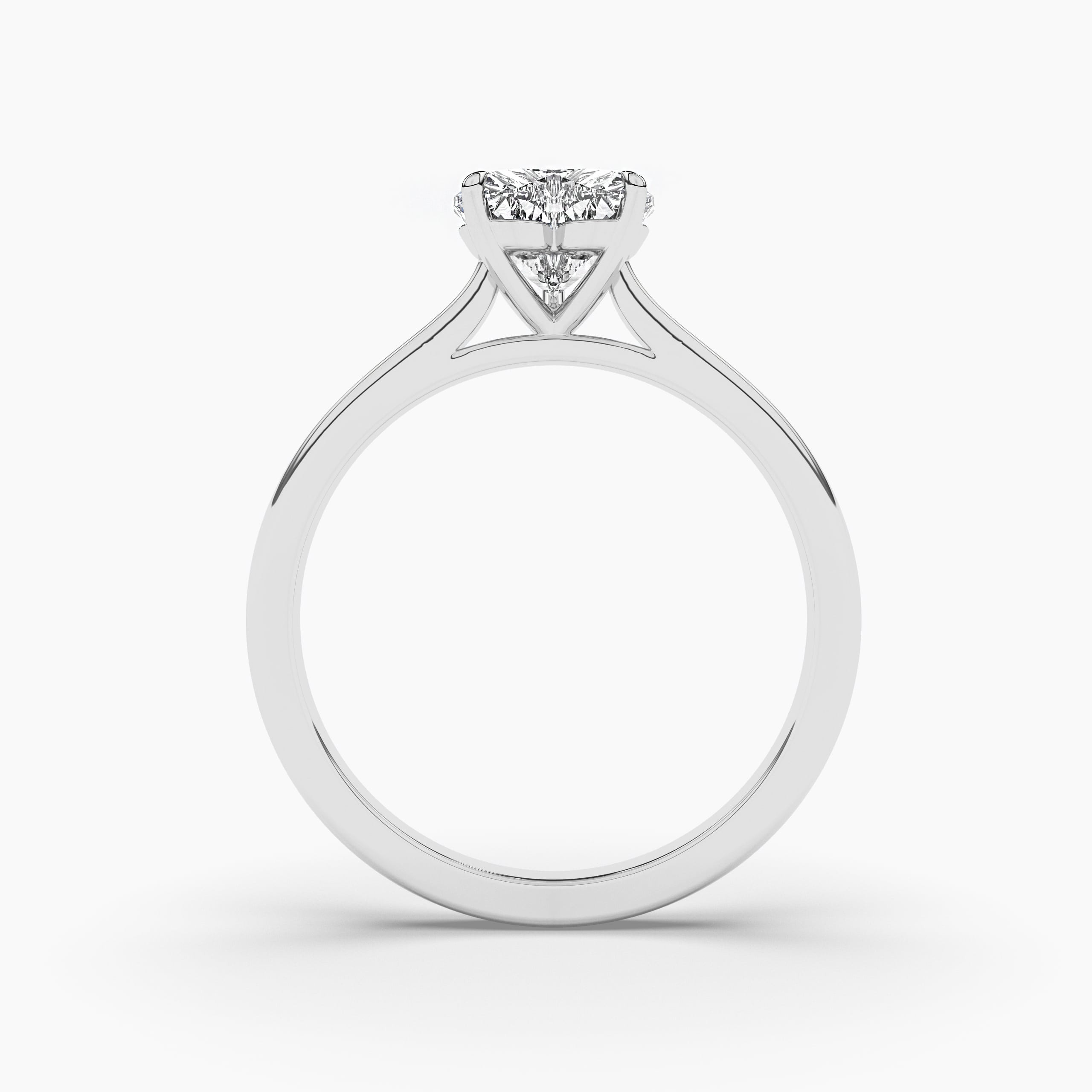 White Gold Heart Shape Solitaire Engagement Ring
