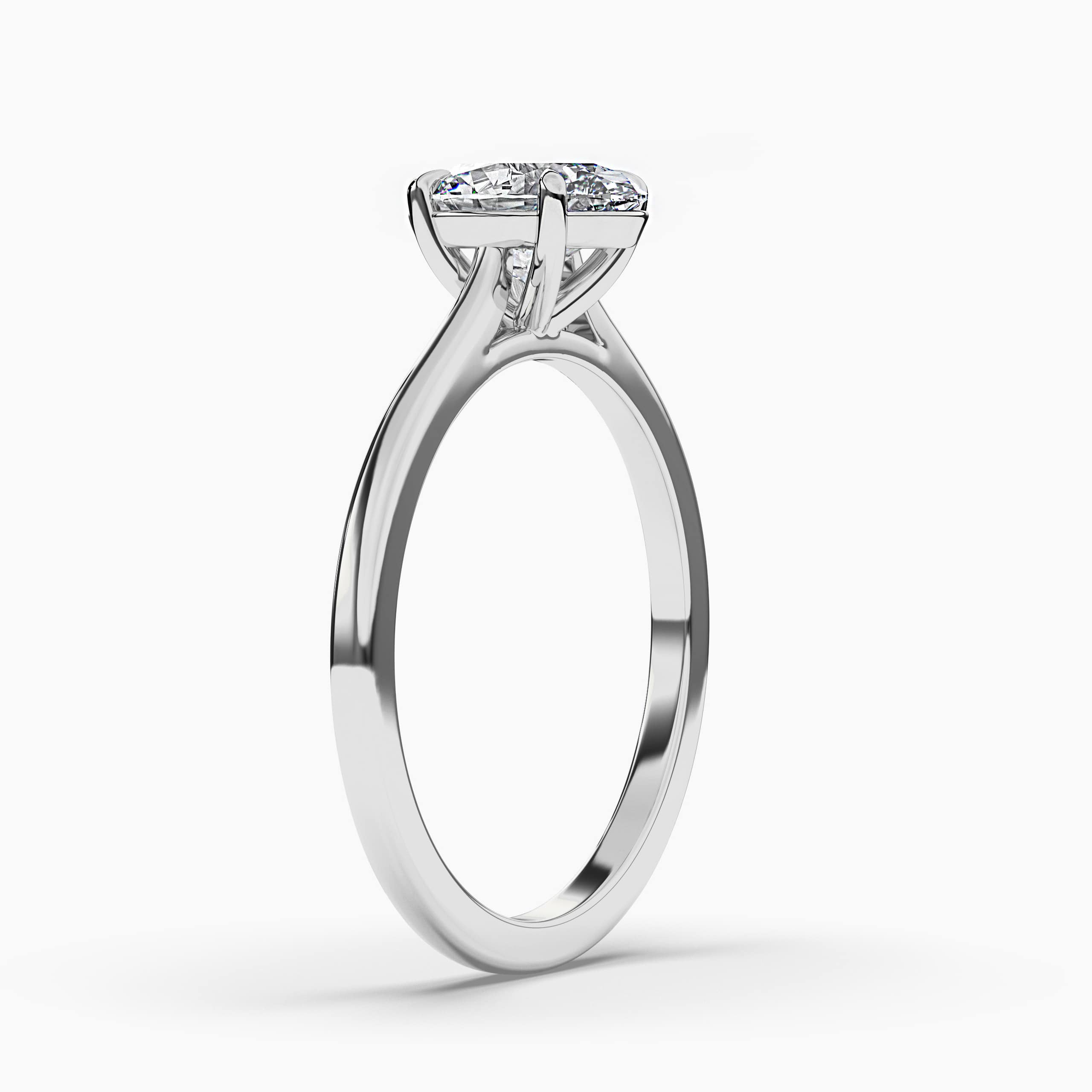 OVAL CUT SOLITAIRE MOISSANITE ENGAGEMENT RING WHITE GOLD FOR WOMAN