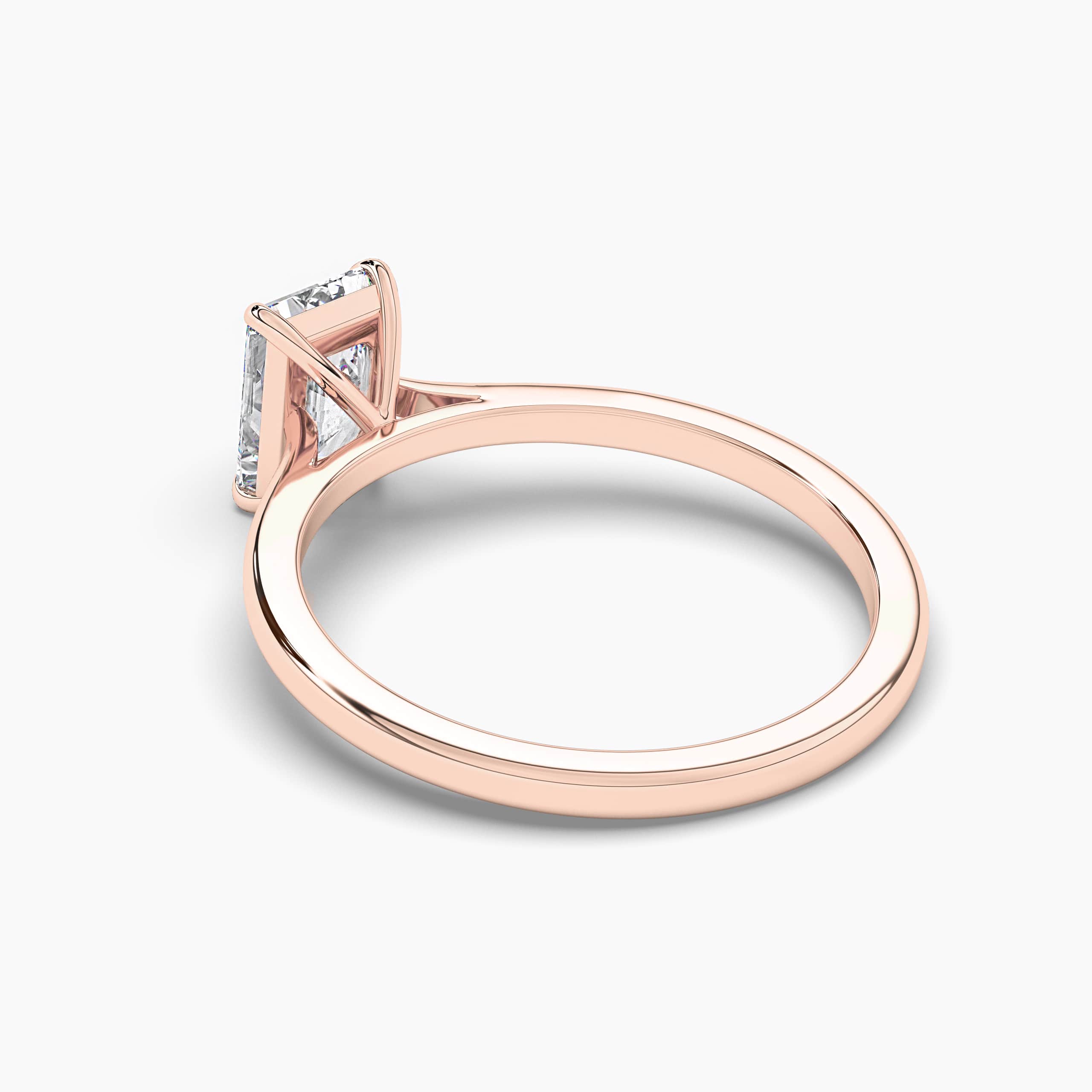 Radiant Cut Solitaire  Engagement Ring Rose Gold