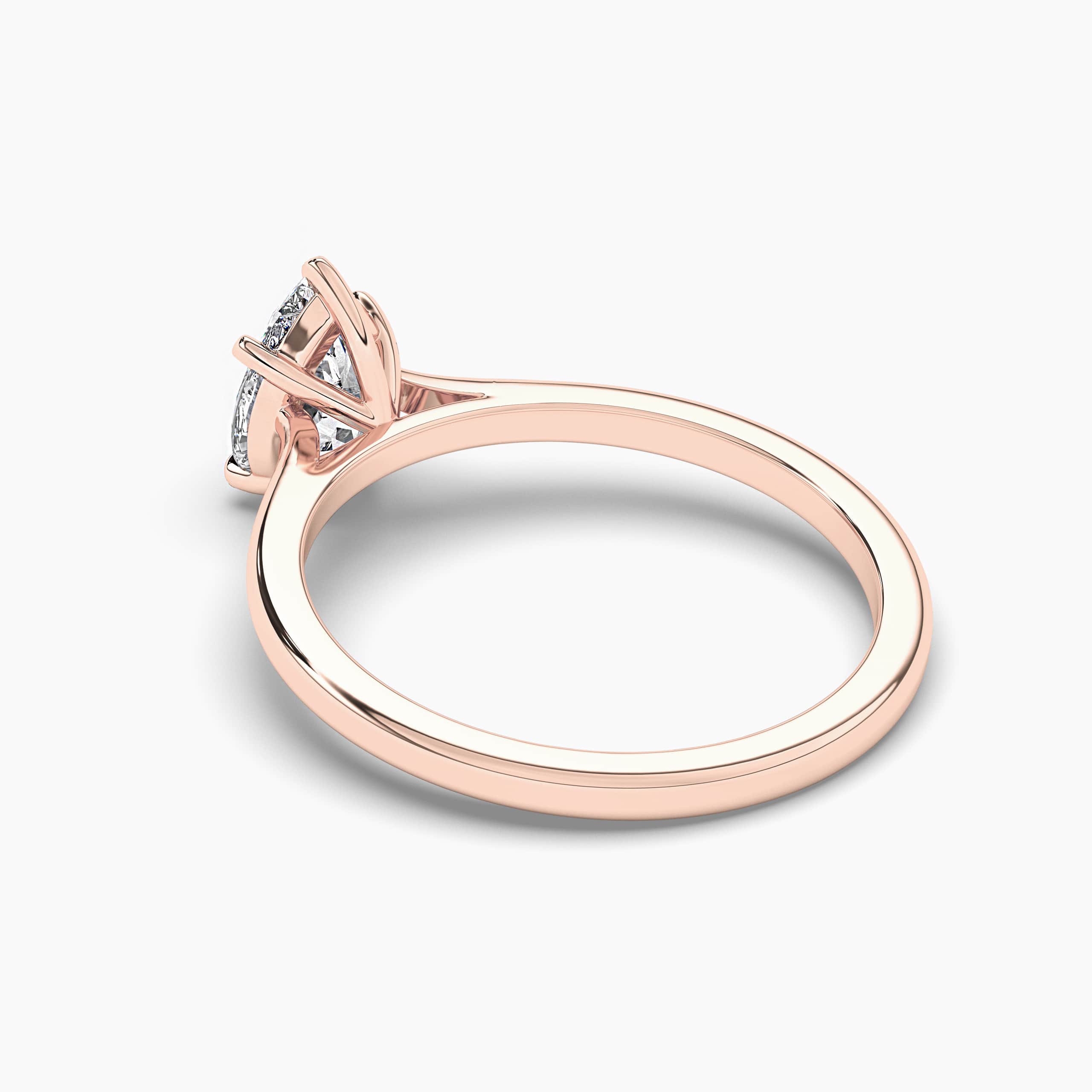 Pear-Shaped Diamond Solitaire Engagement Ring in Rose Gold