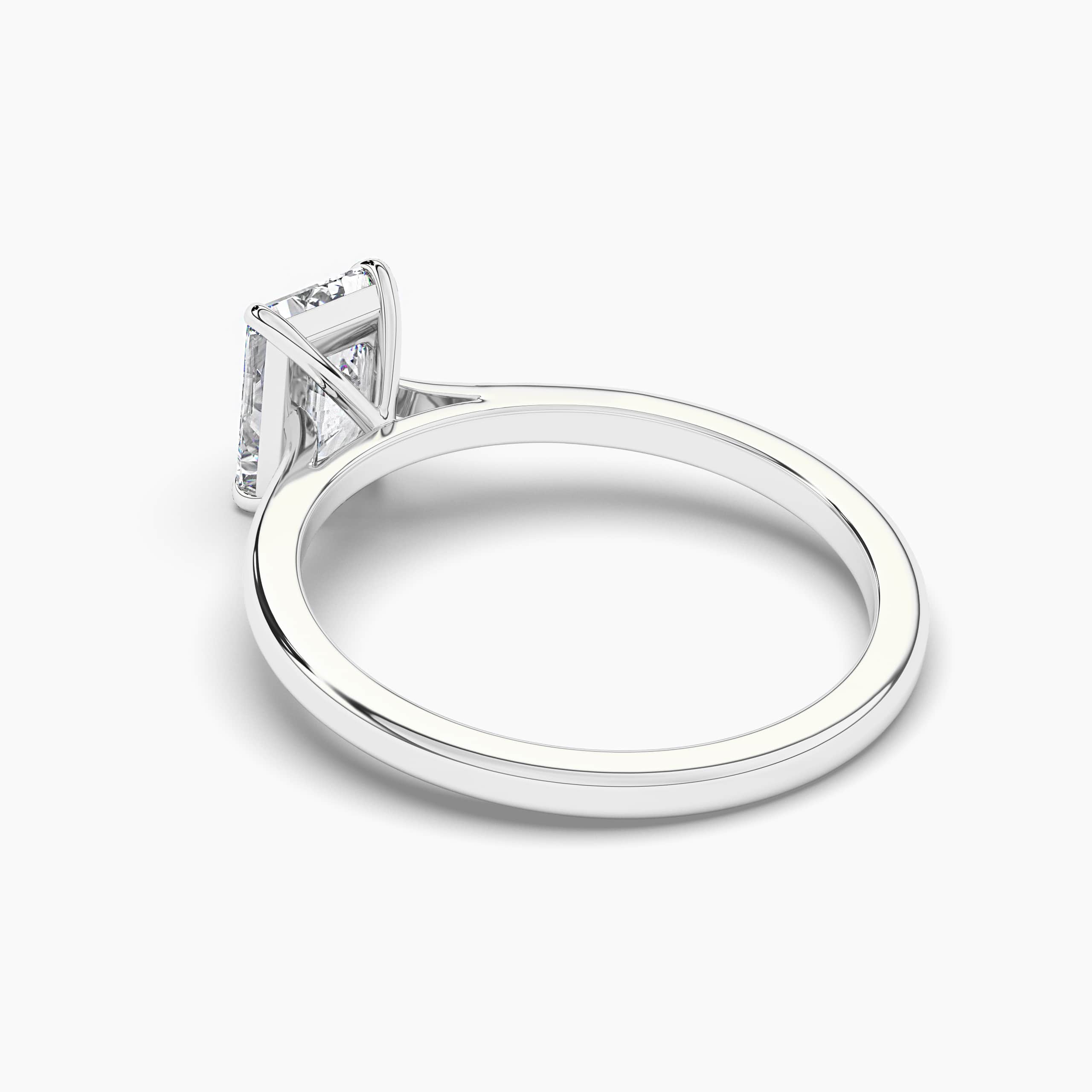 Radiant Solitaire Engagement Ring In  White Gold