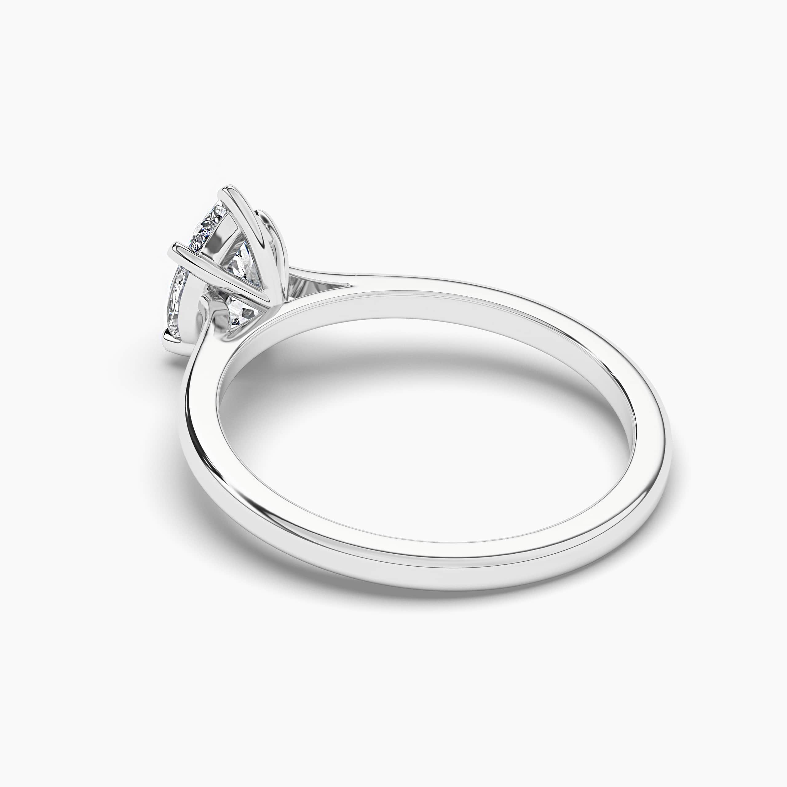Pear-Shaped Diamond Solitaire Engagement Ring in White Gold 