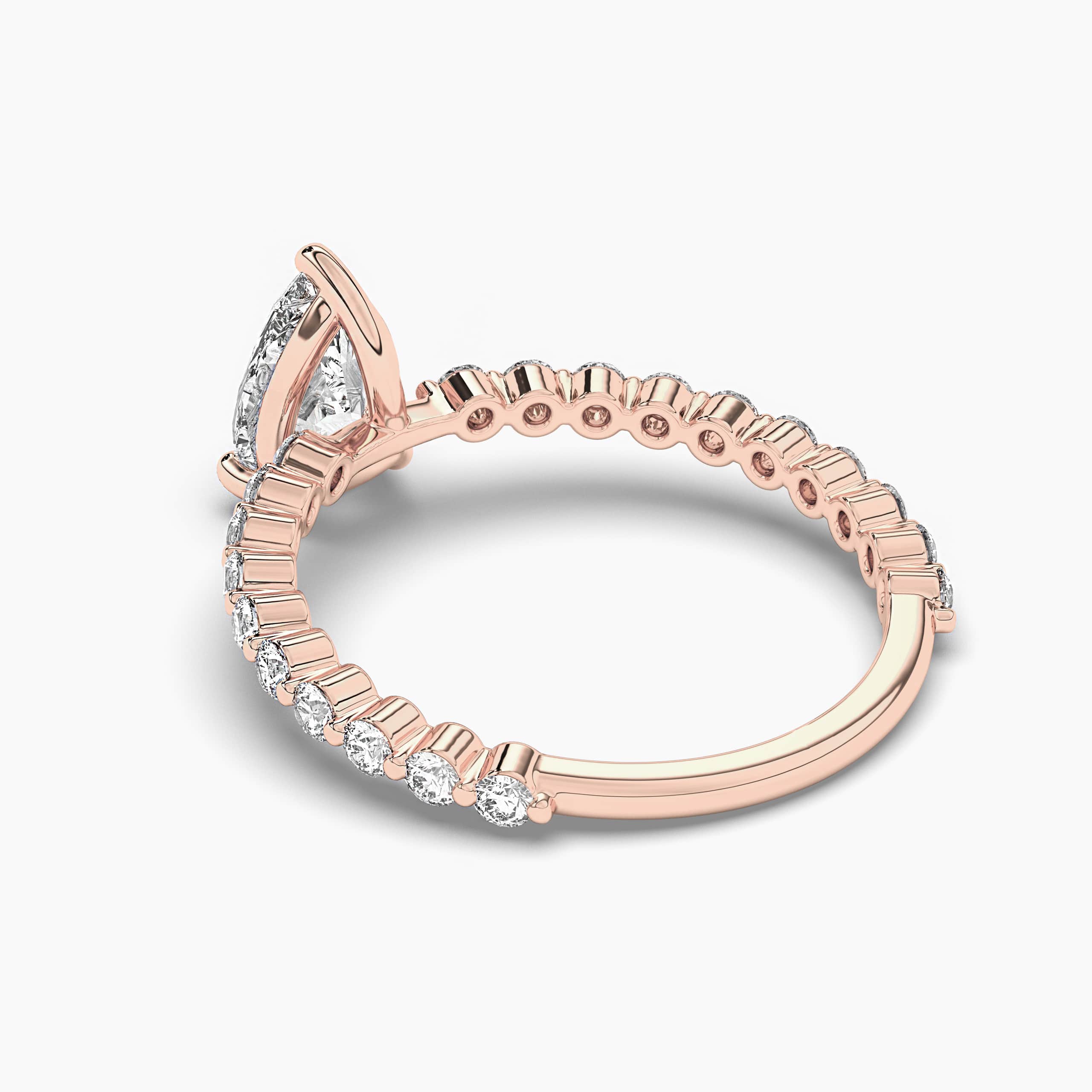 Pear Shaped Solitaire Engagement Ring Rose Gold