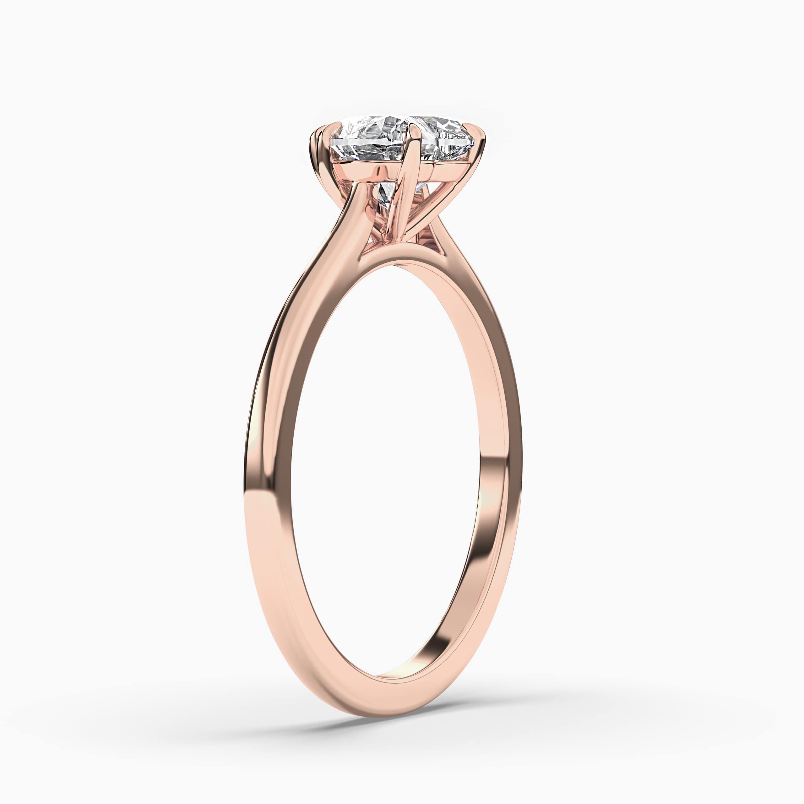 Heart Shape Diamond Engagement Ring in Prong Setting