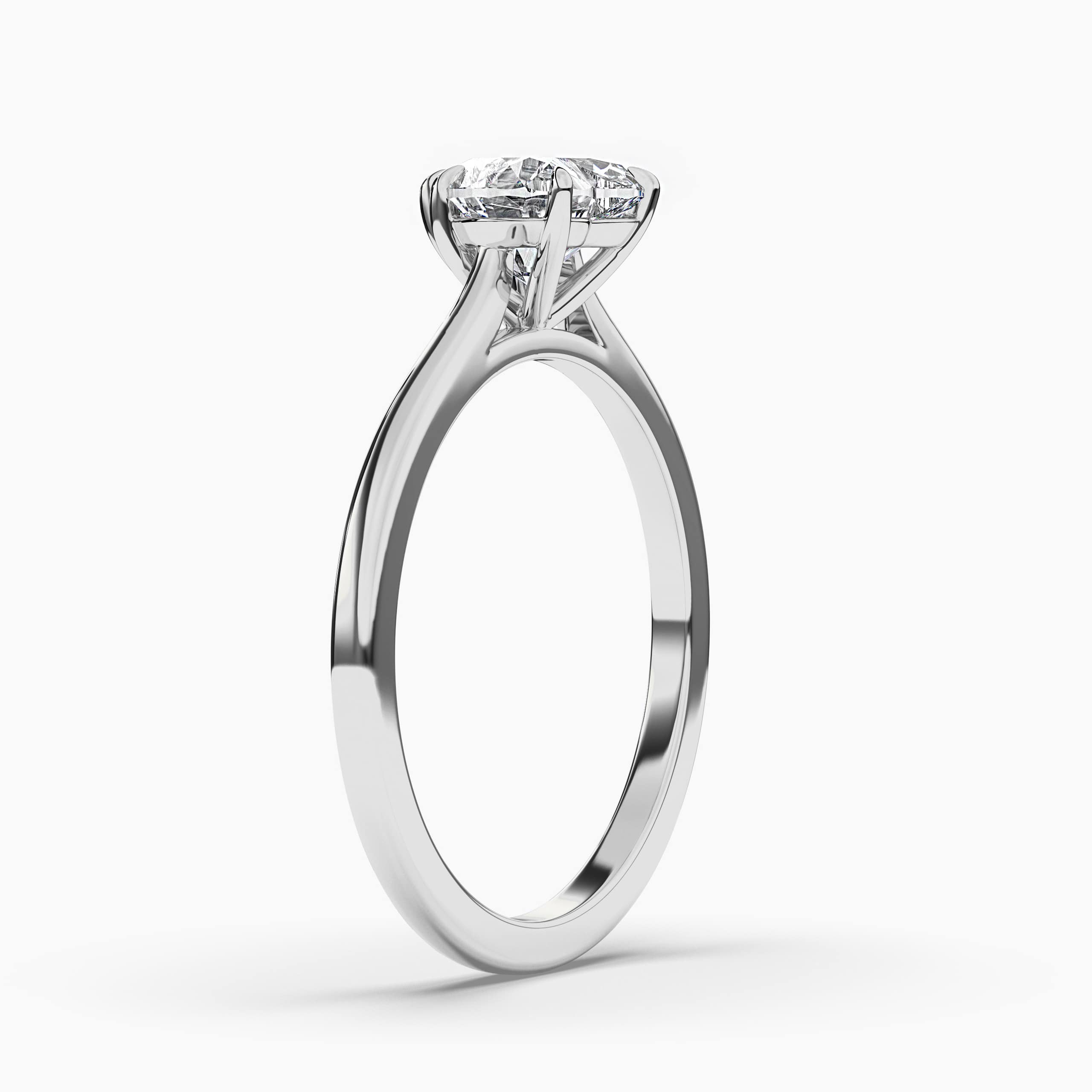  Heart Shape Diamond Solitaire Ring In White Gold  For Woman