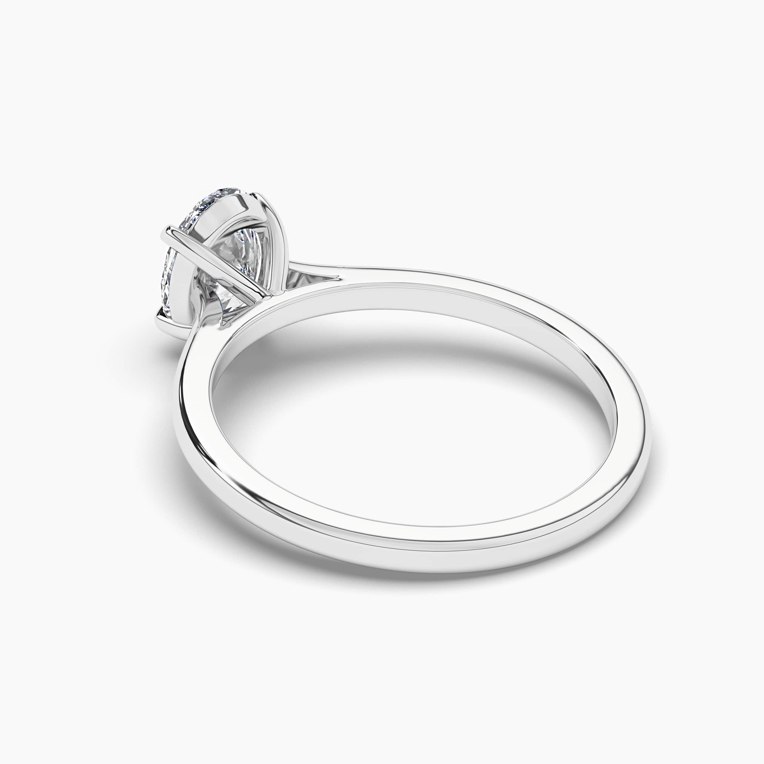  Oval Solitaire Engagement Ring White Gold
