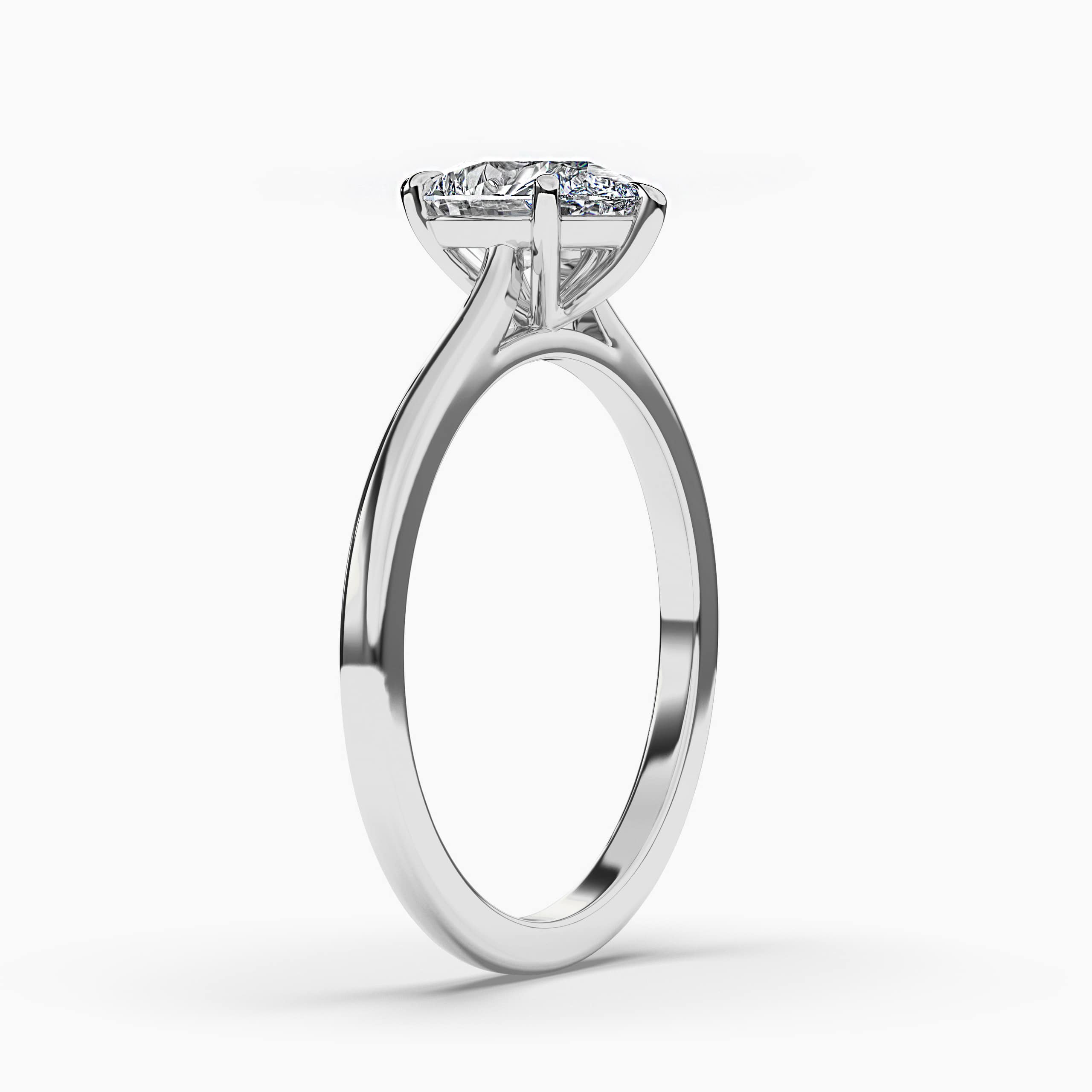 Pear Moissanite Solitaire Engagement Ring White Gold 