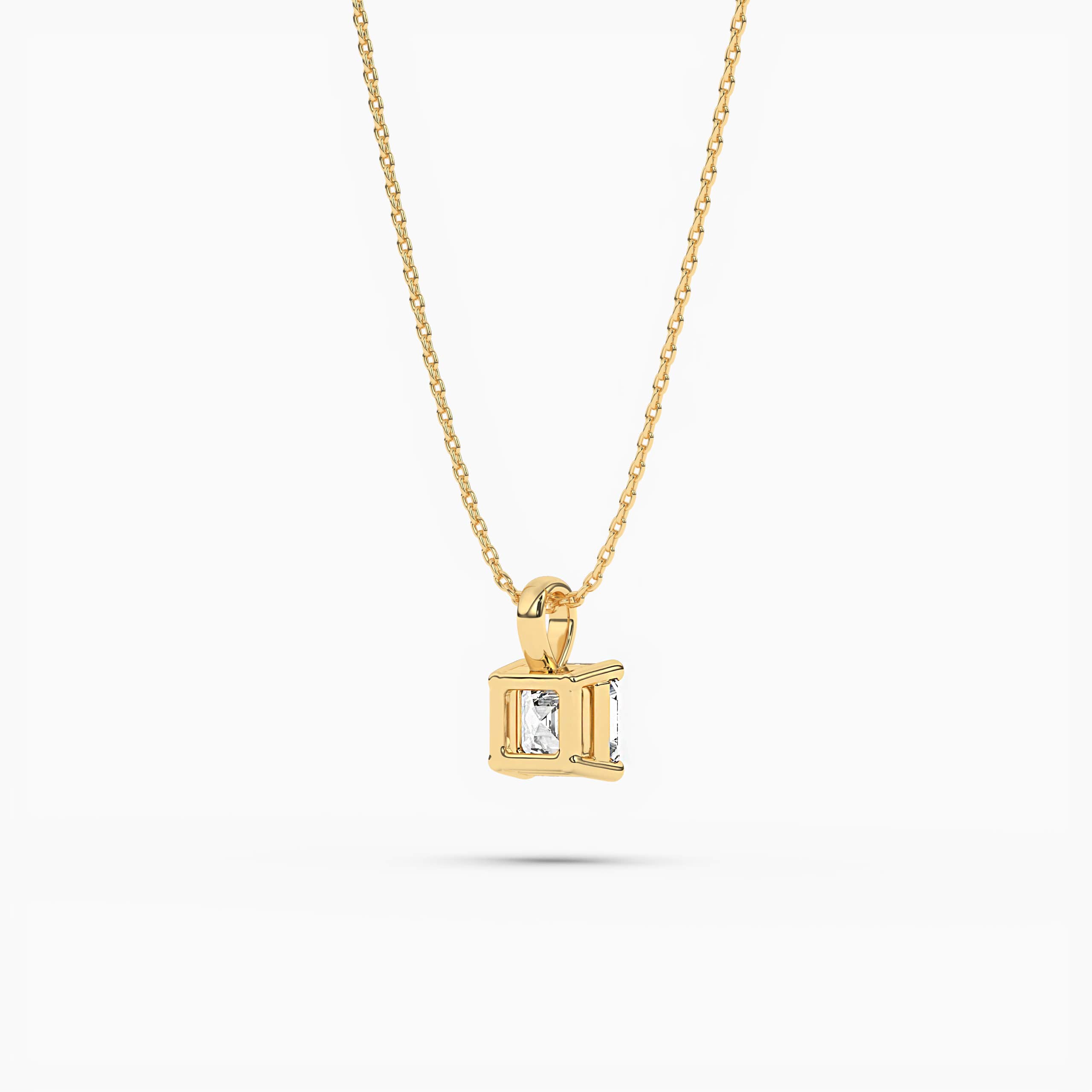 Asscher Cut Diamond Pendant Necklace For Woman's