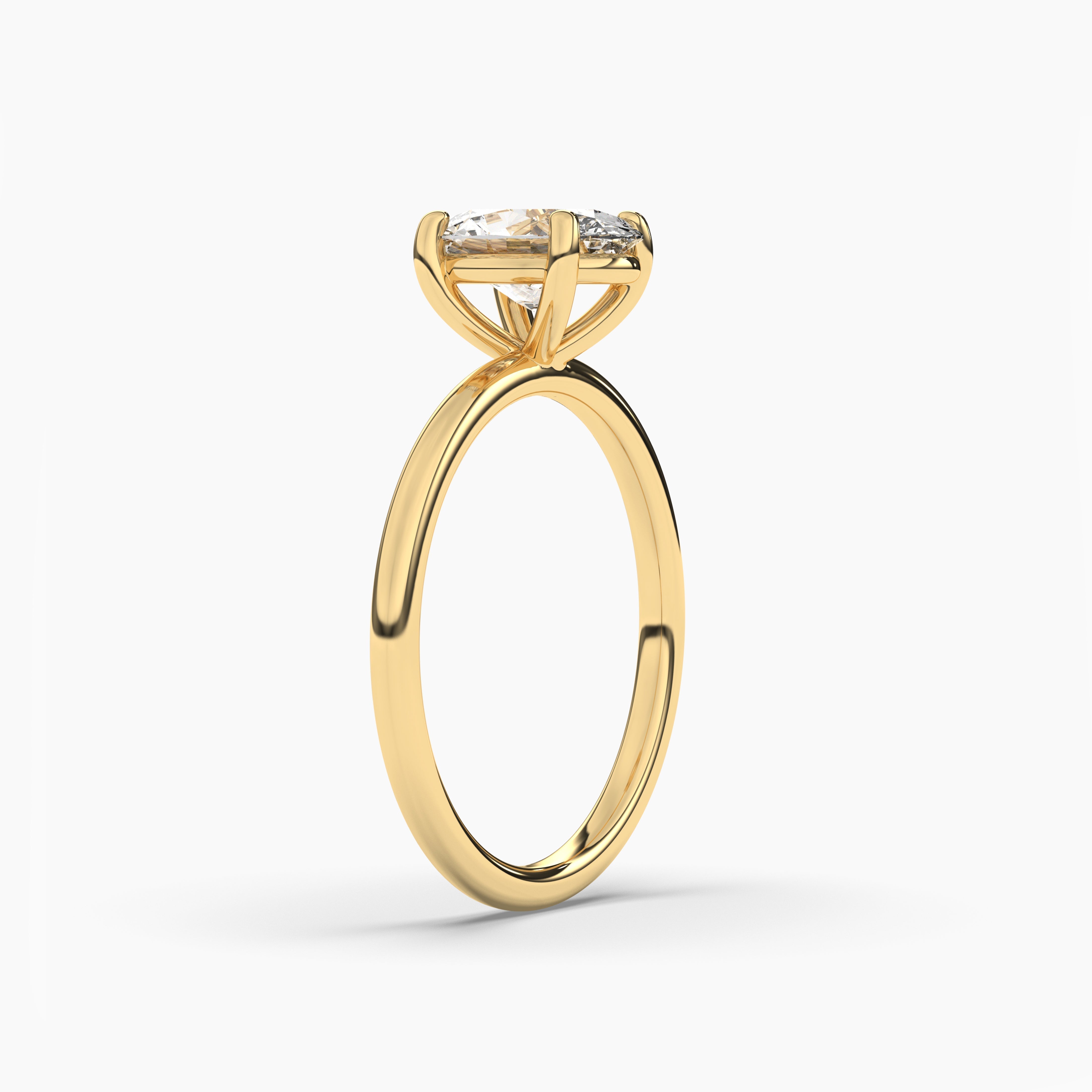 diamond cut solitaire ring