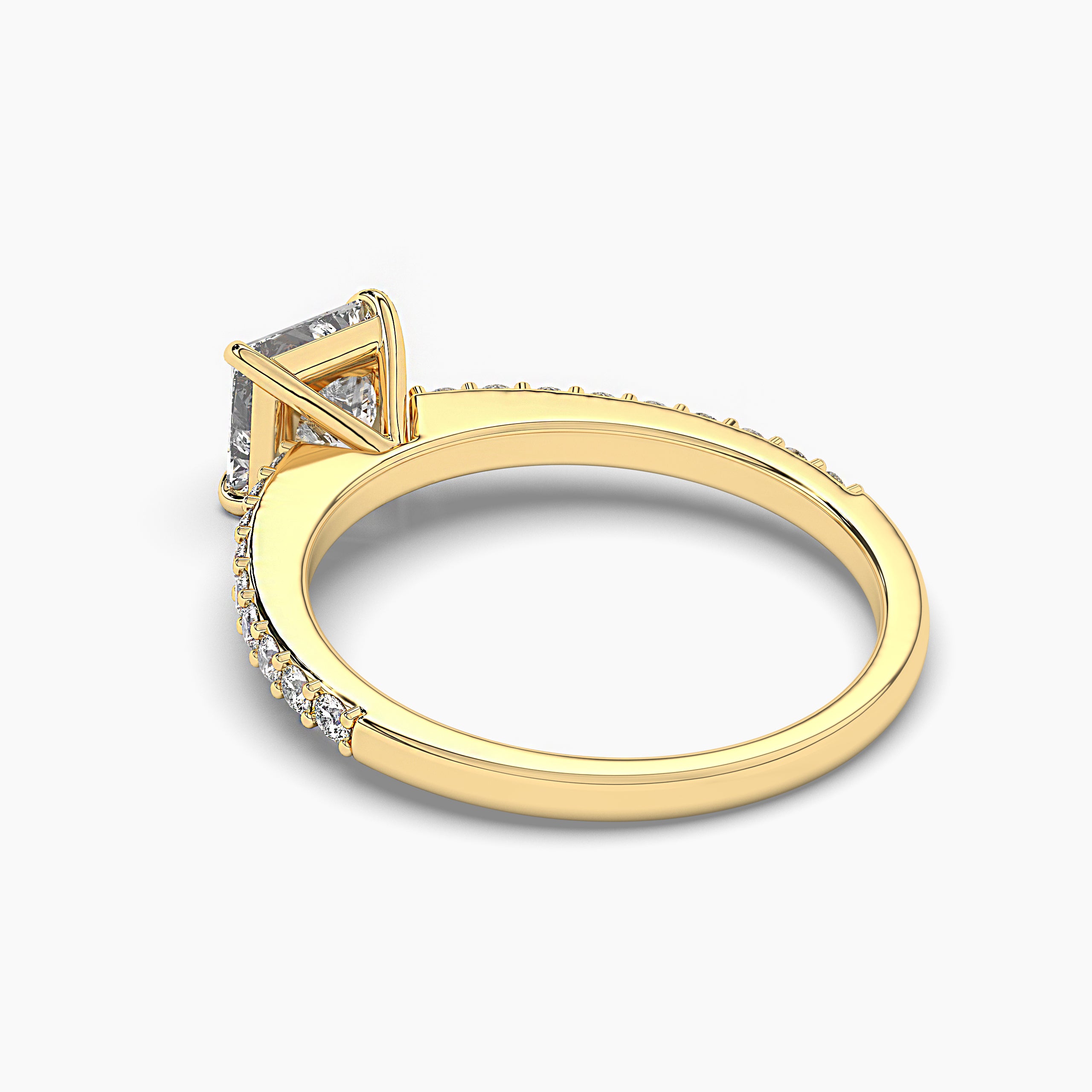 yellow gold princess engagement rings