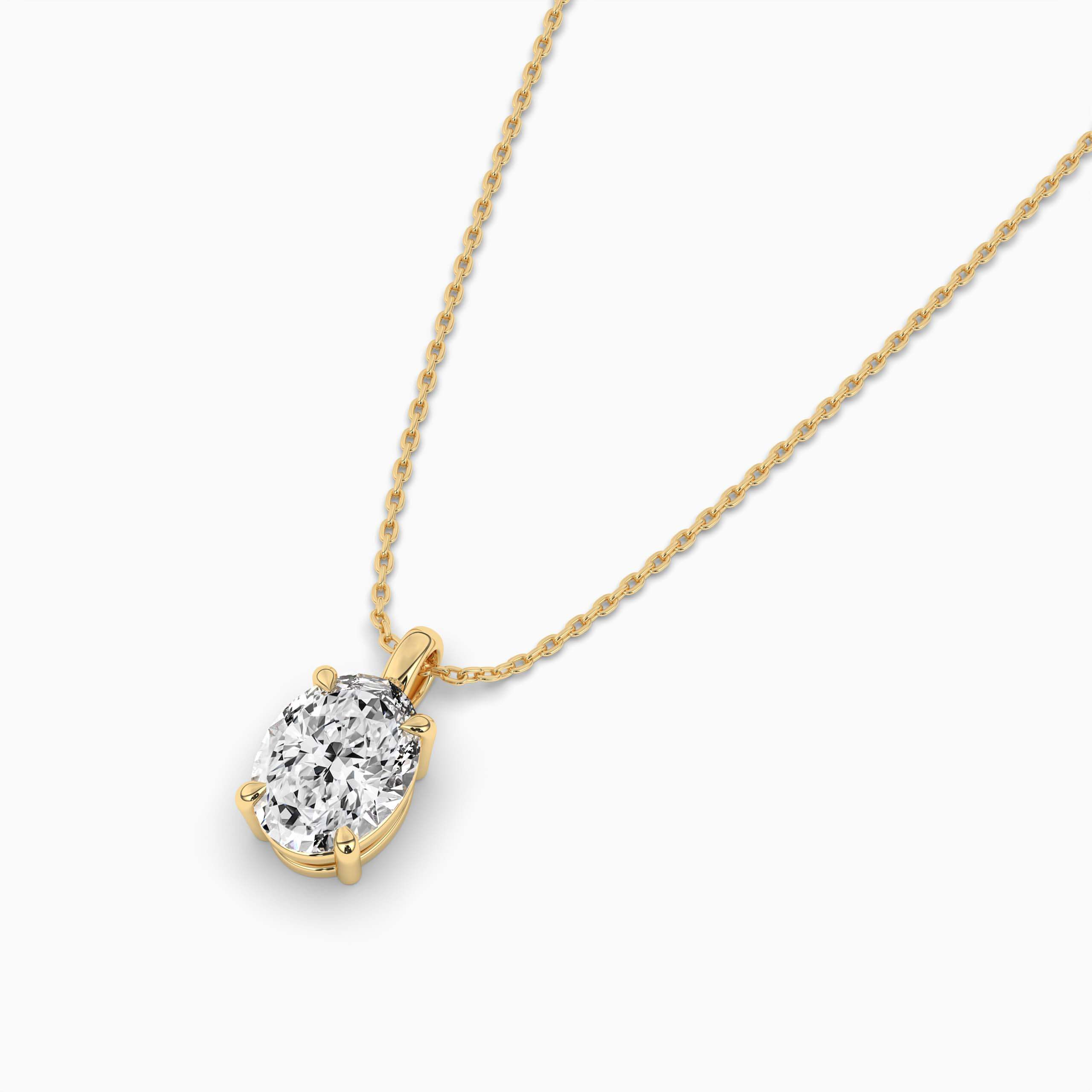 OVAL DIAMOND BEZEL SOLITAIRE NECKLACE