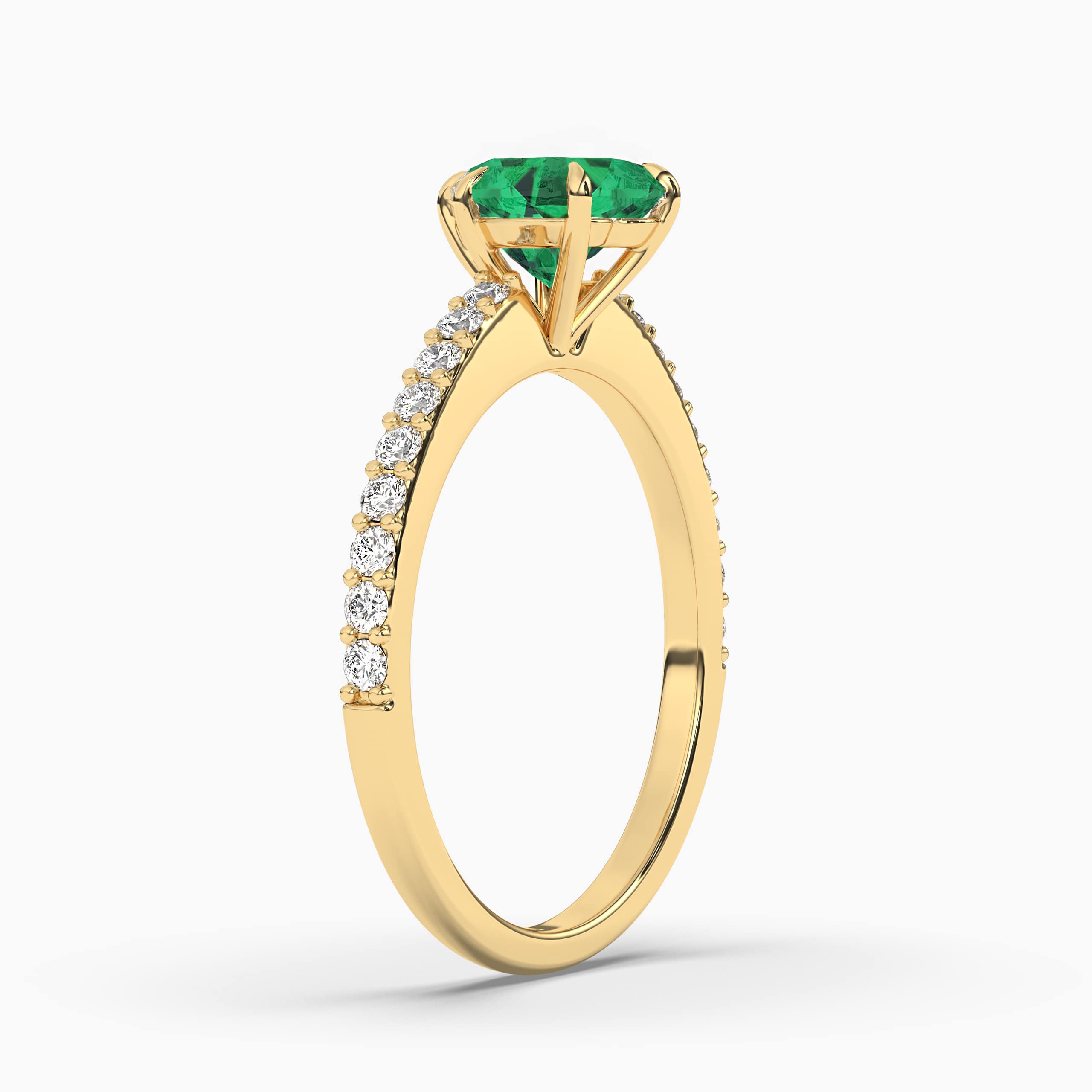 emerald green and gold engagement ring​