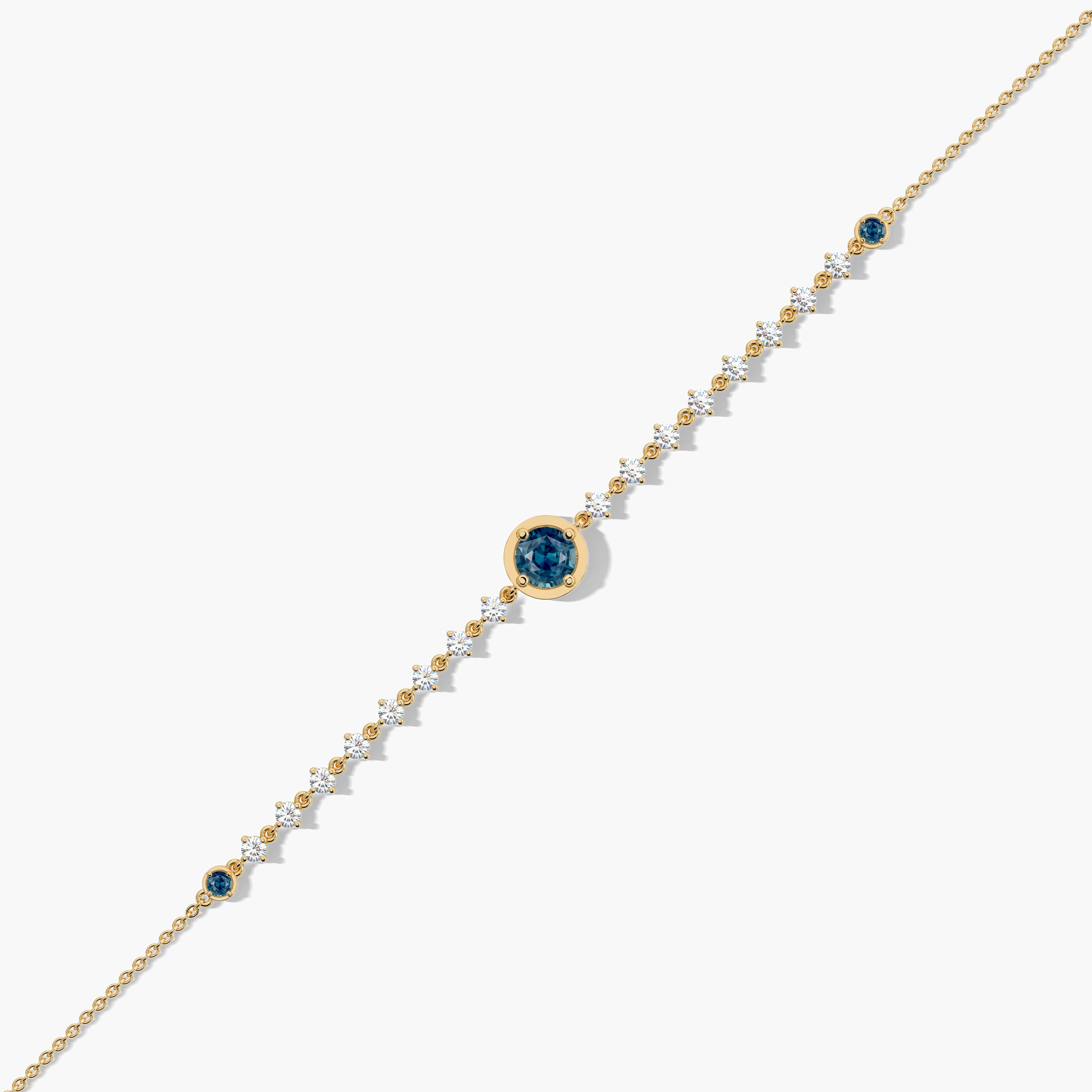 Blue Green Sapphire Half Tennis Bracelet