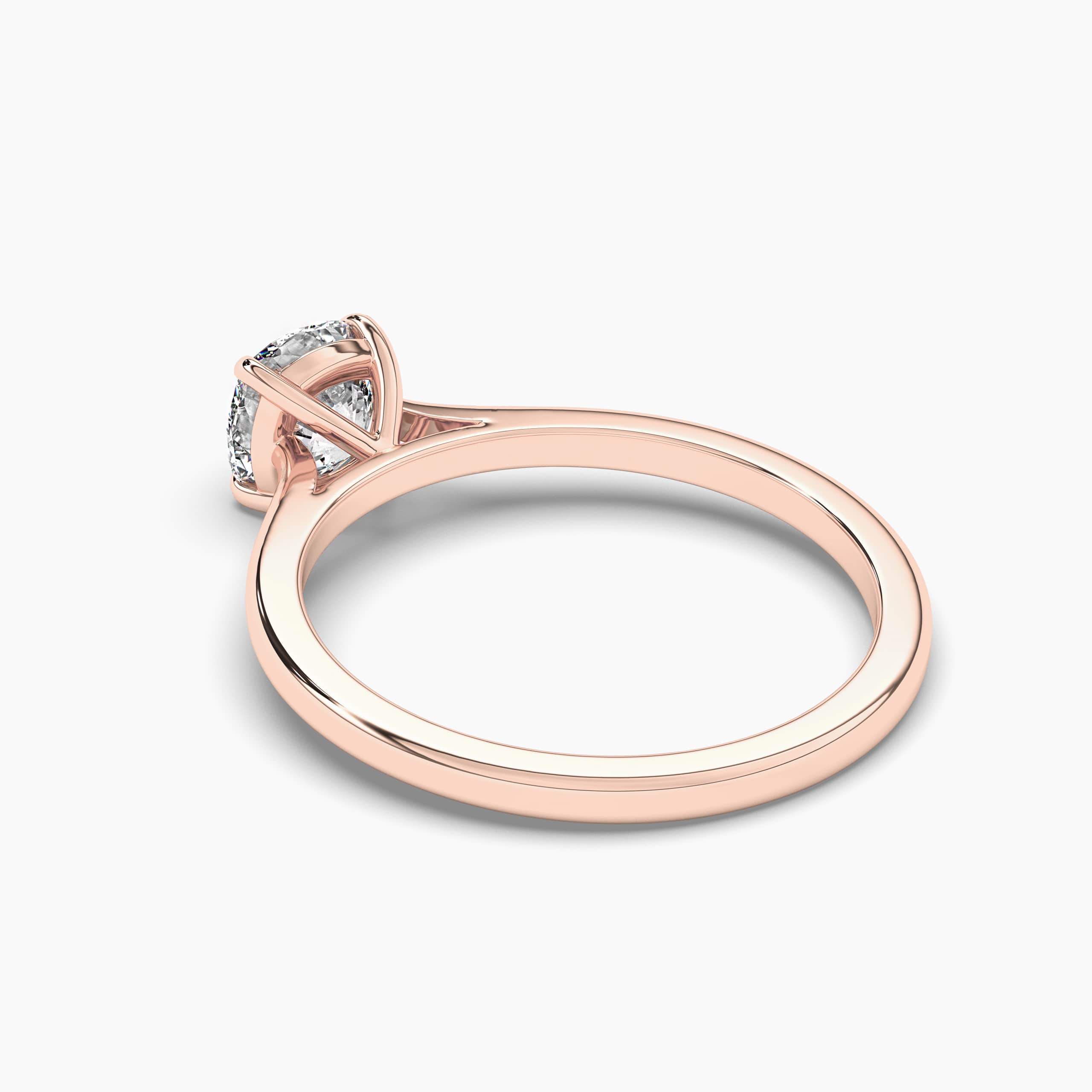 Rose Gold Cushion Cut Diamond Solitaire Engagement Ring 