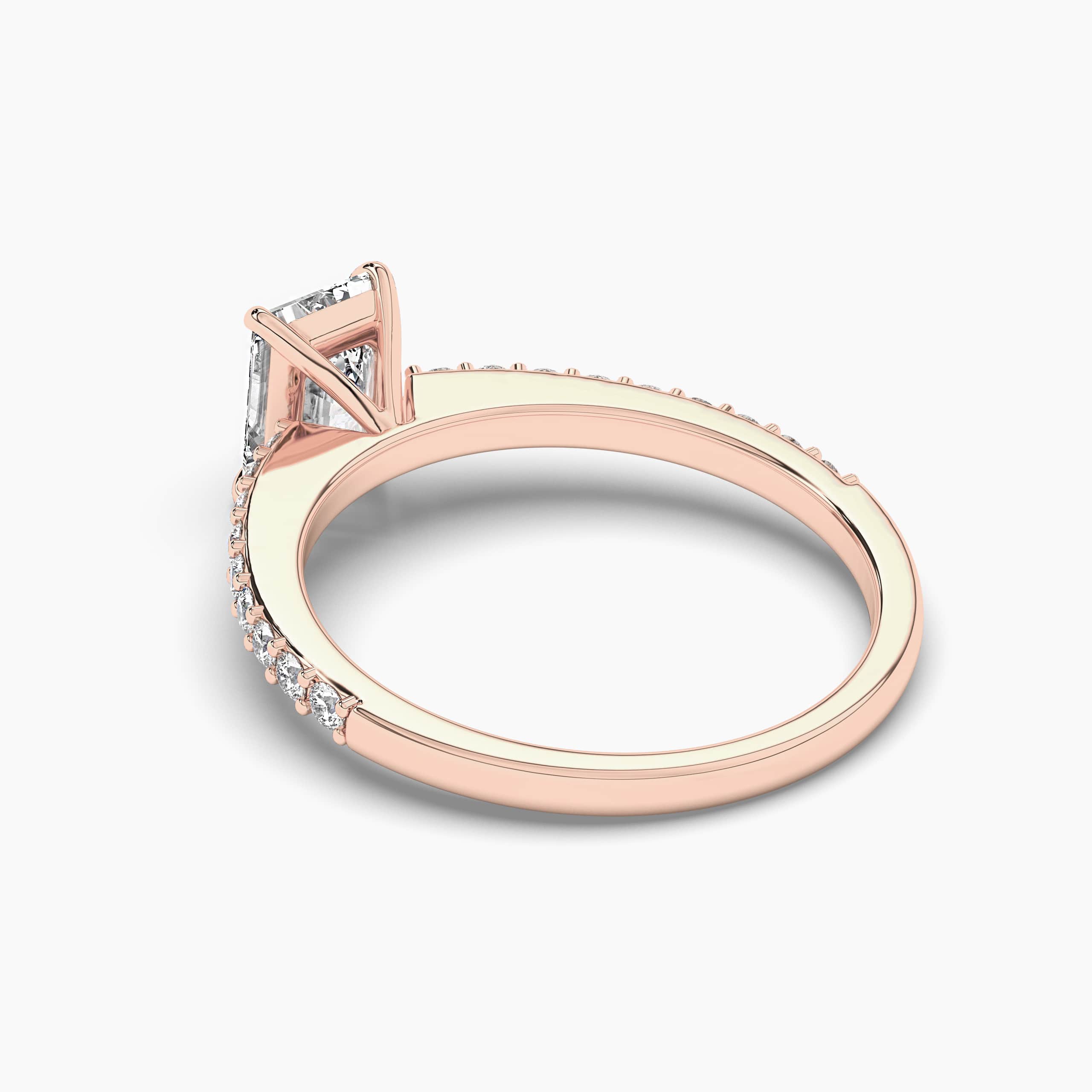2 Carat Radiant Diamond Ring Radiant Cut Engagement Ring in Rose Gold