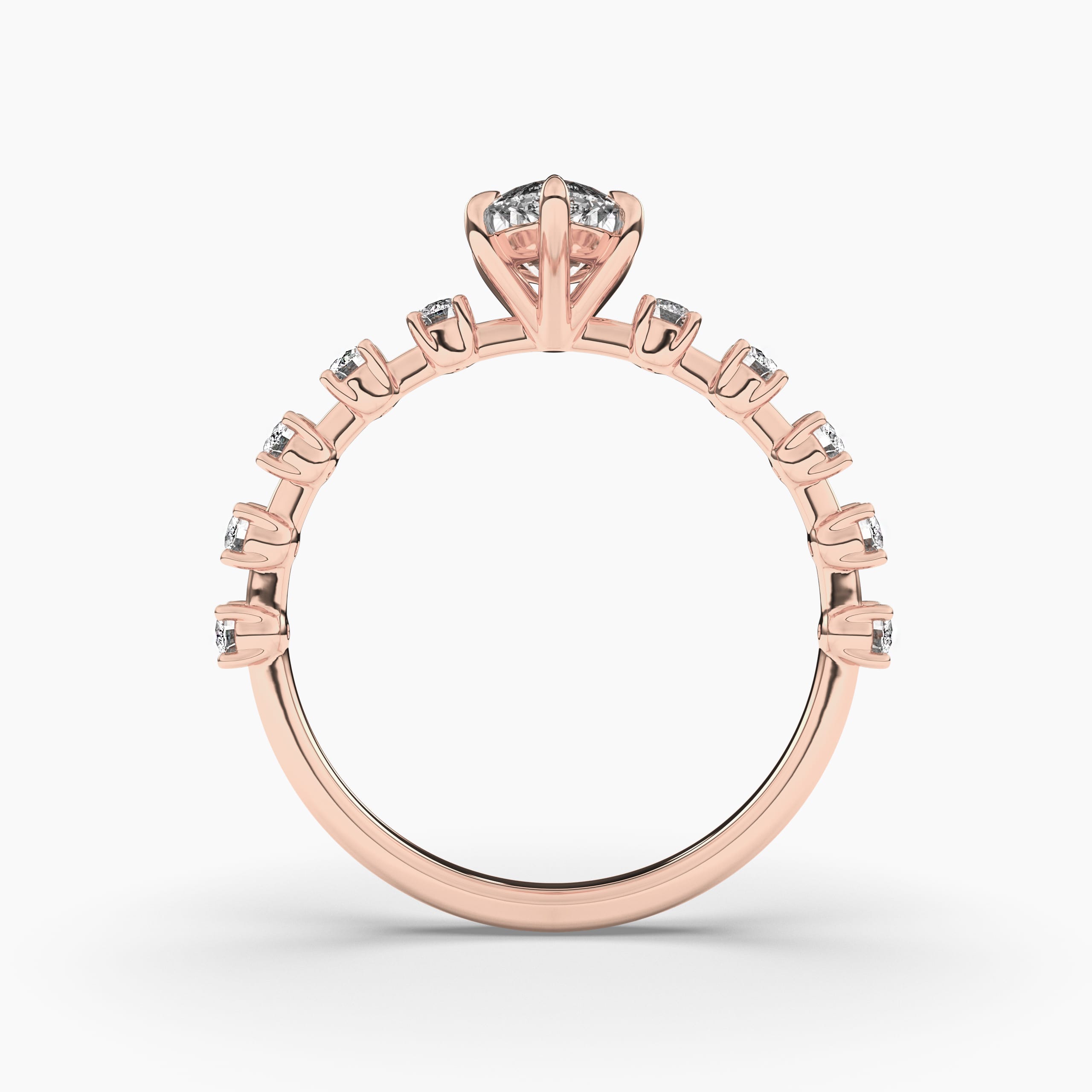 rose gold diamond engagement ring 