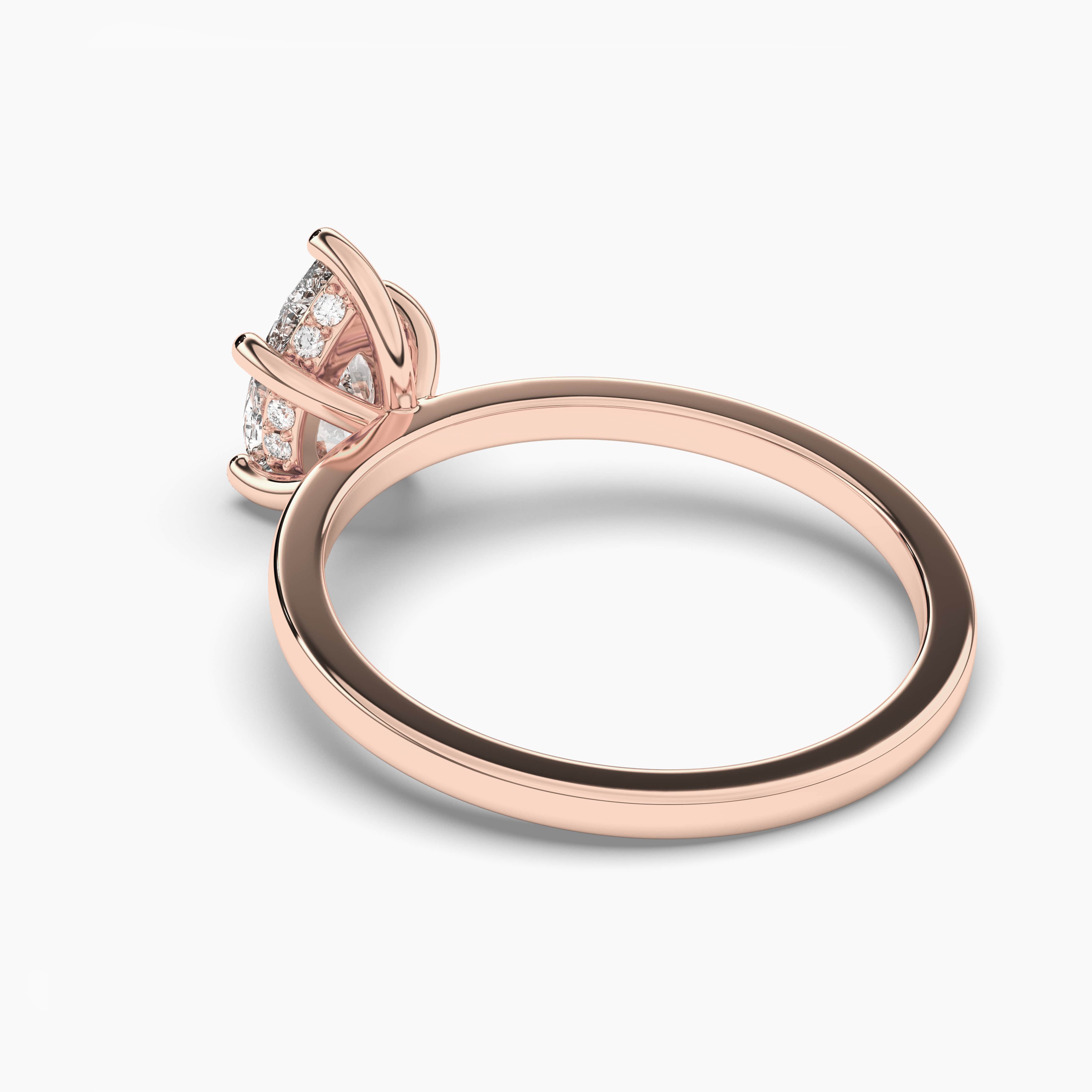 pear shaped engagement ring in rose gold