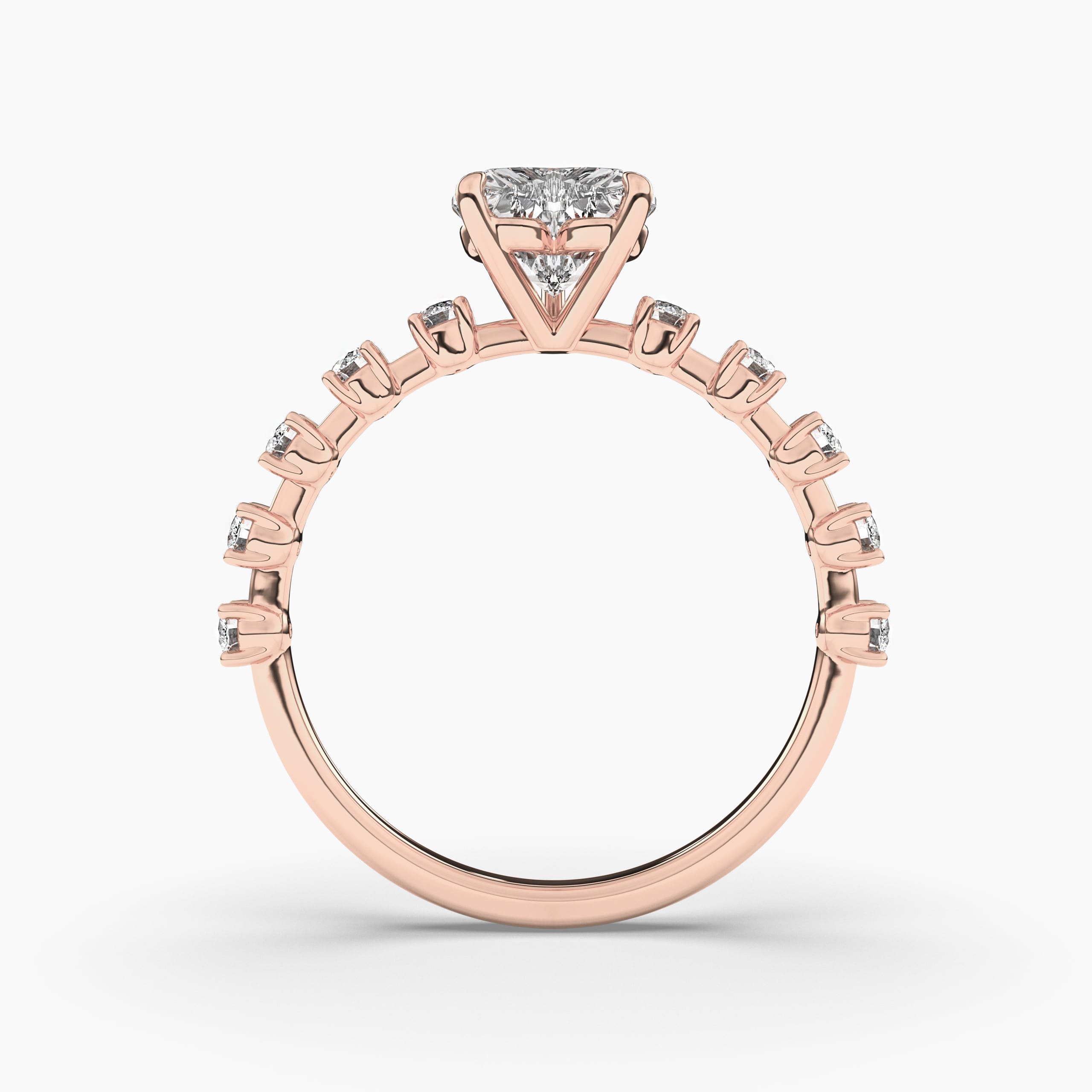Heart shaped Ruby engagement ring rose gold ring