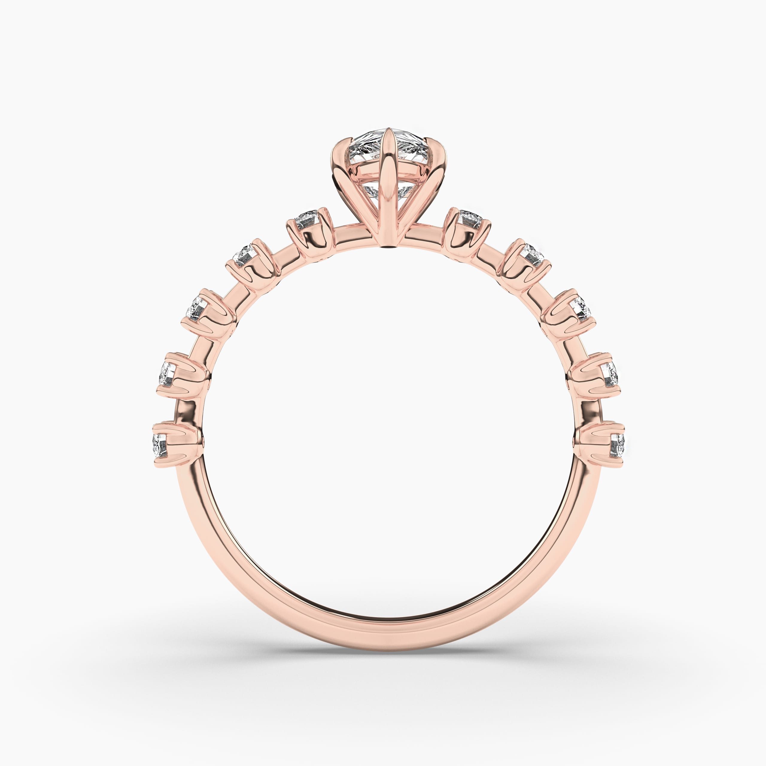 rose gold diamond engagement ring 