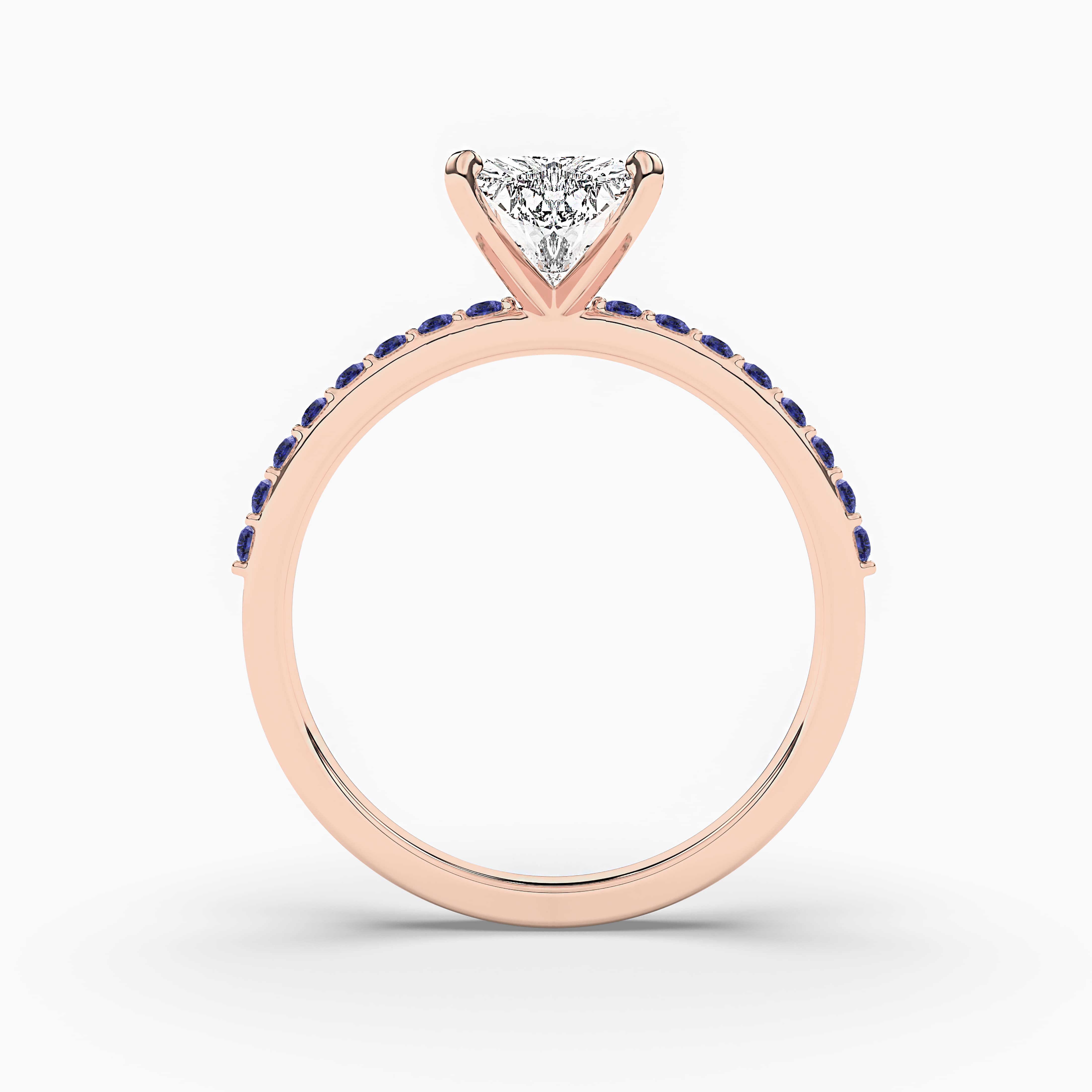 rose gold side stones ring 