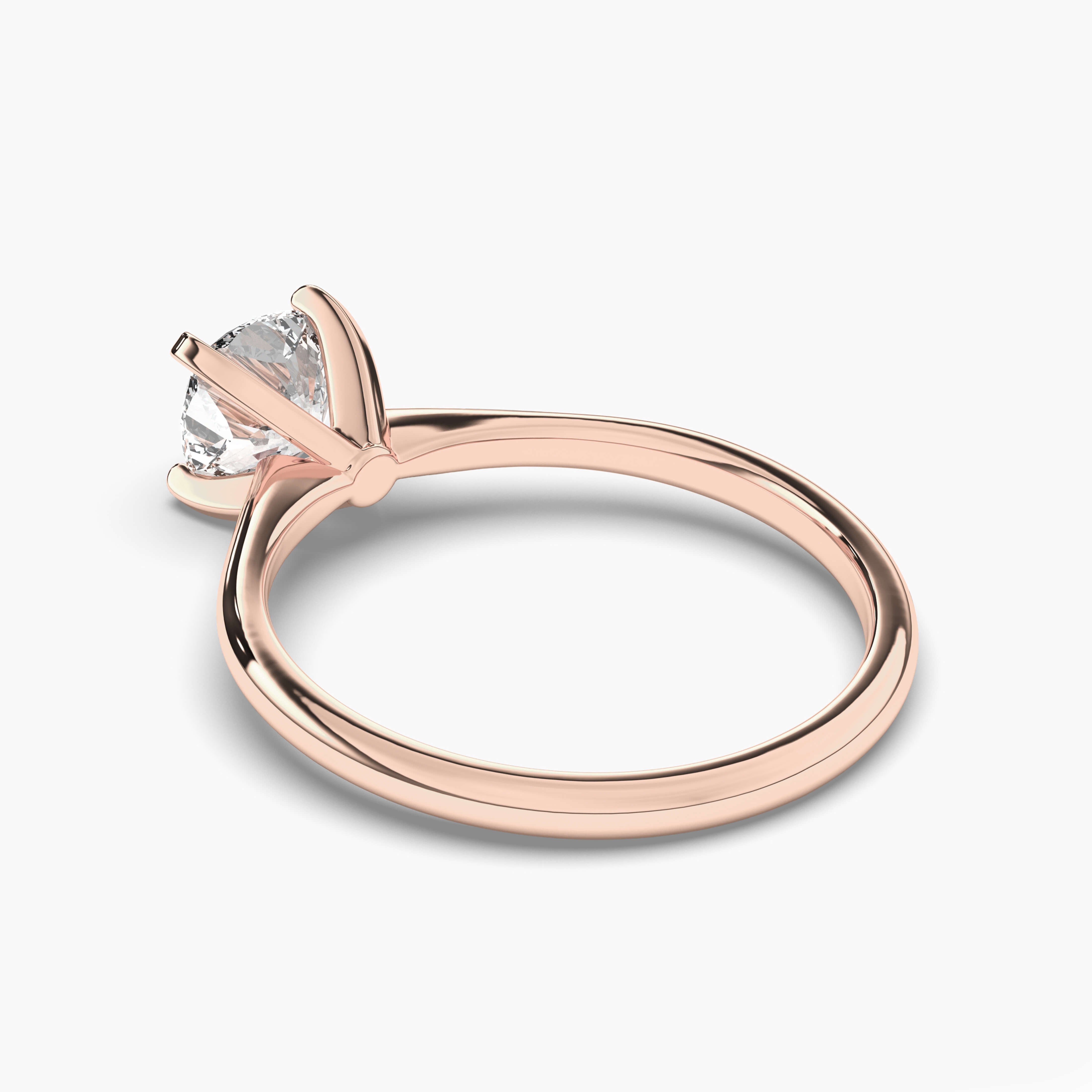  Cushion Solitaire Diamond Engagement Ring in Rose Gold
