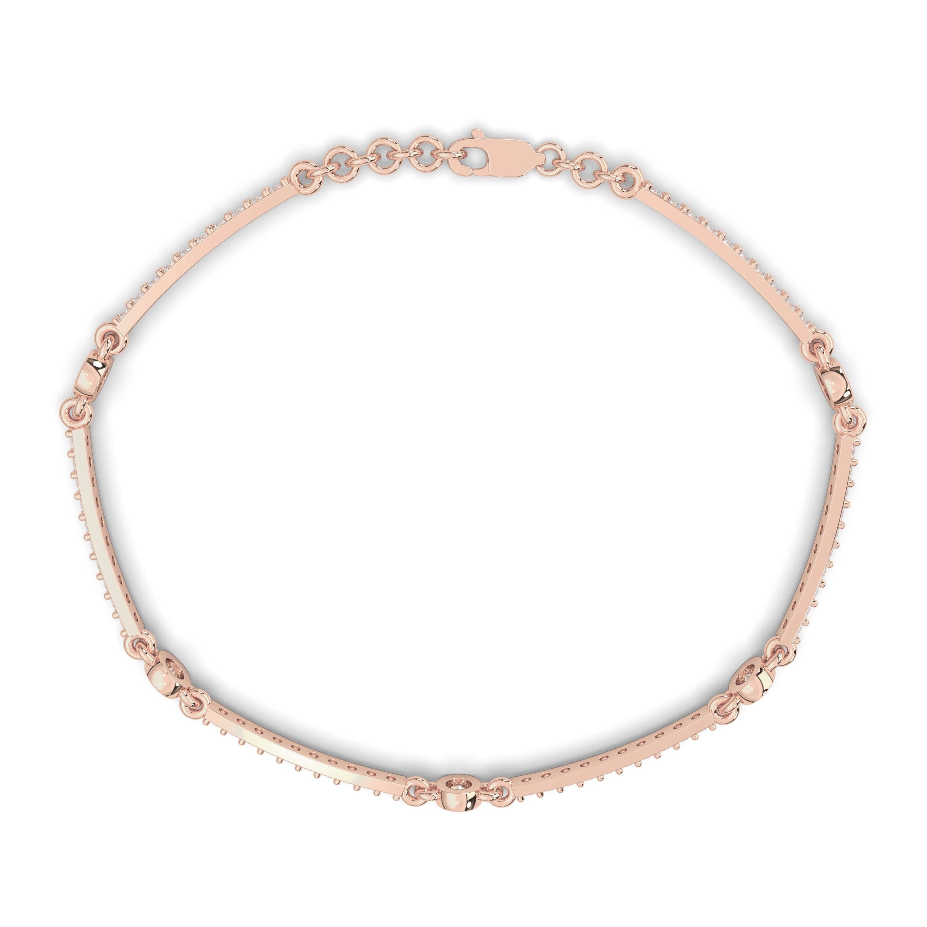 Plated Tennis Bracelet Rose Gold 