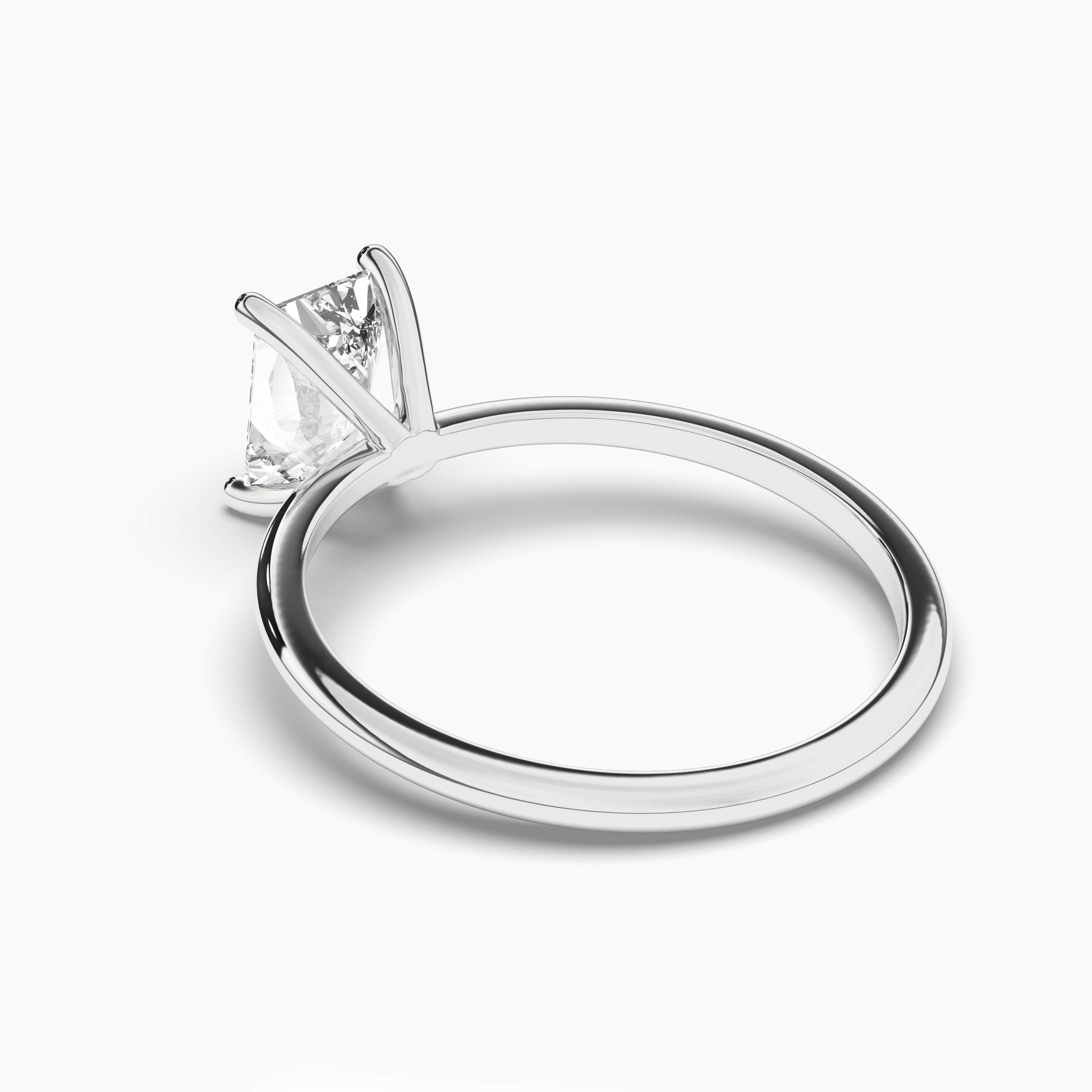 Radiant Cut Solitaire Moissanite Diamond Engagement Ring