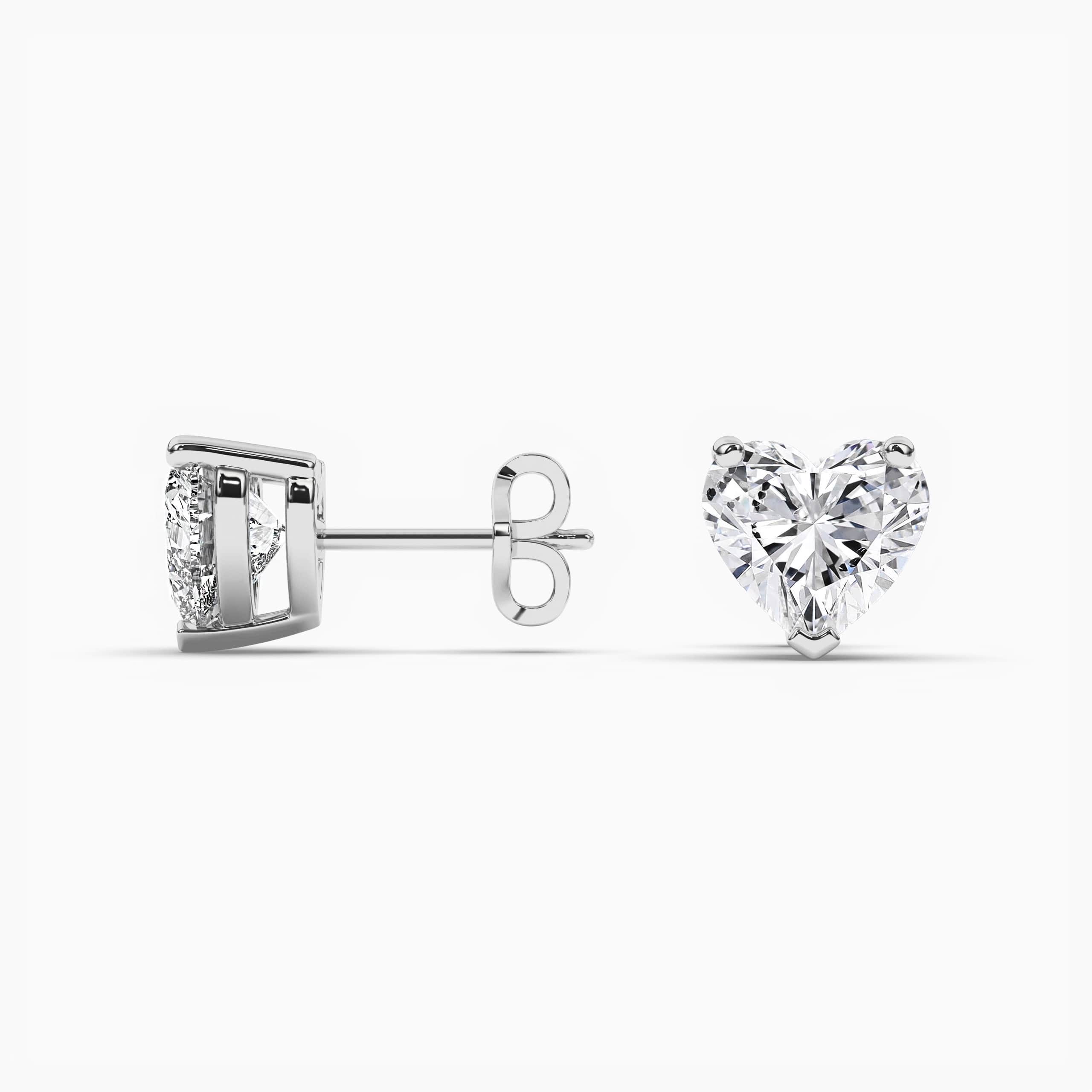 1.50 carat Heart Cut Moissanite Stud Earrings