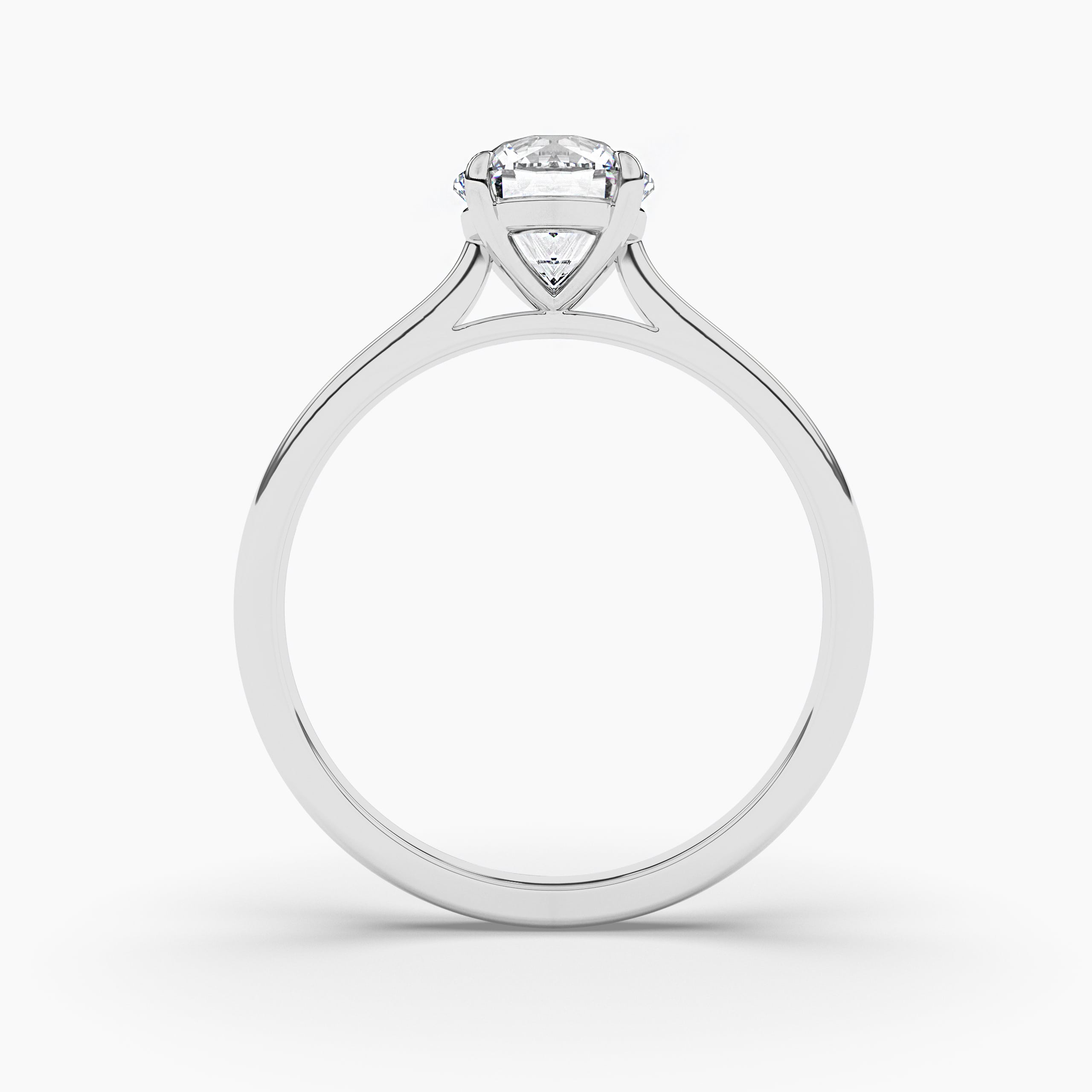 round diamond solitaire engagement ring in white gold