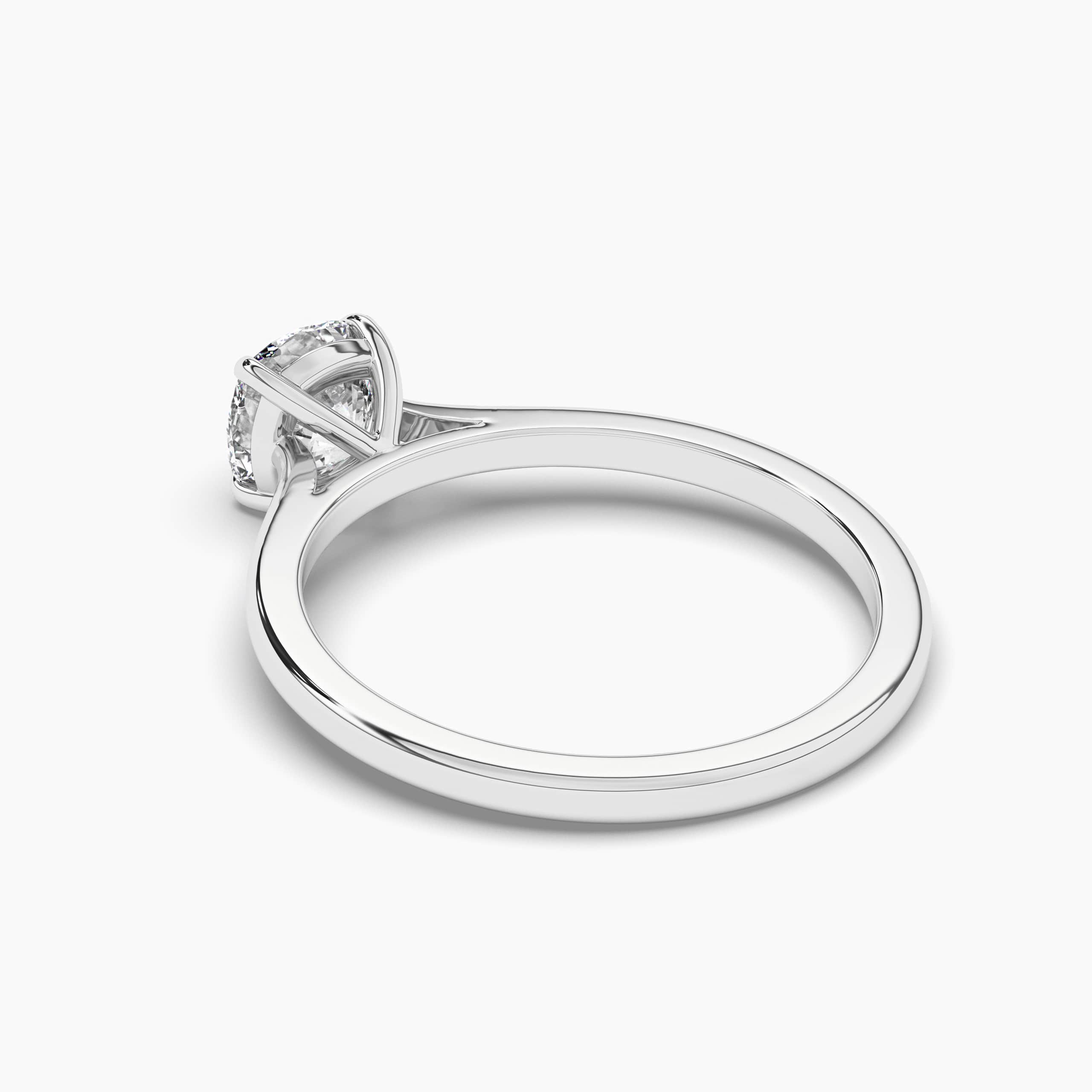 Cushion-Cut Moissanite Solitaire Ring in White Gold