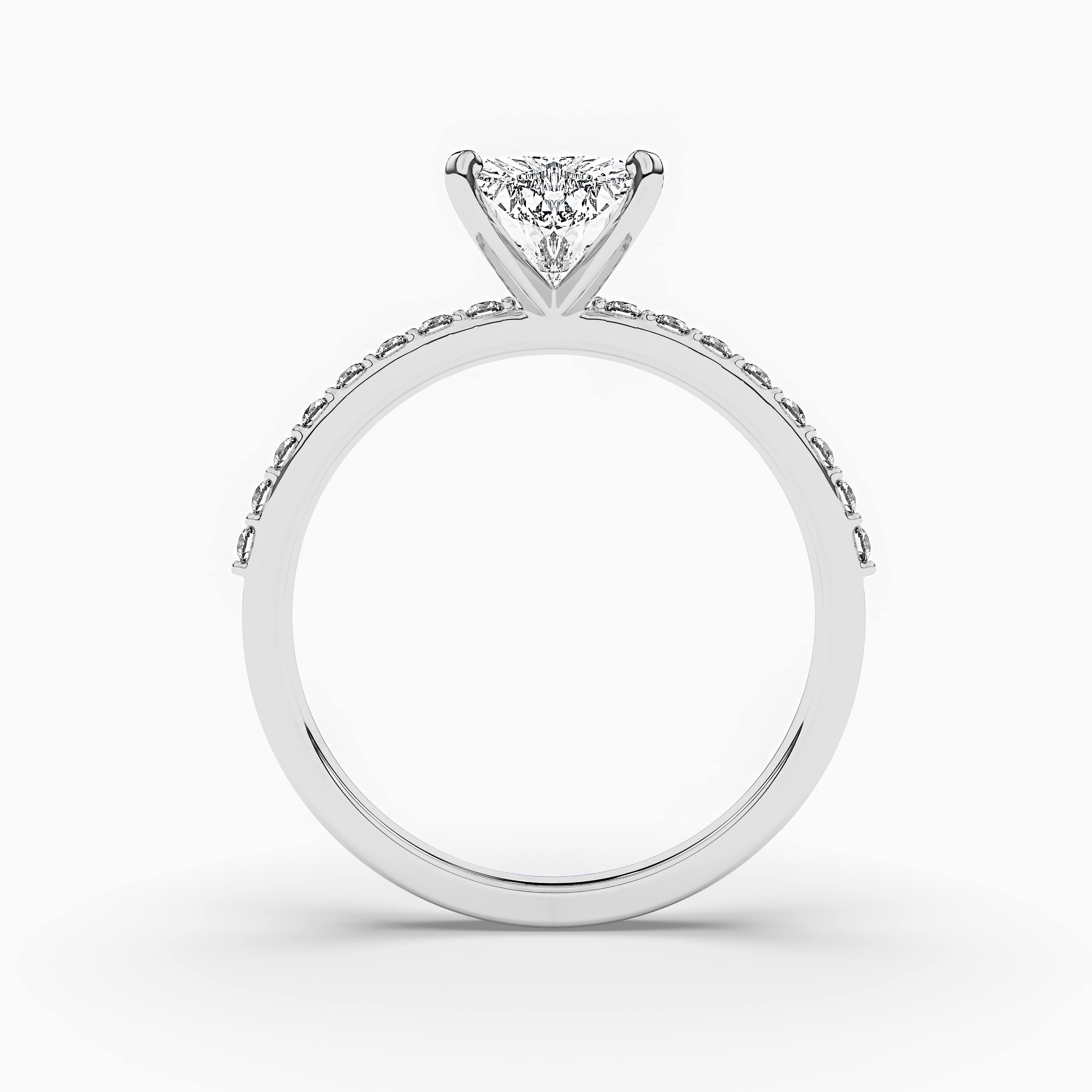 Lady Heart Rings in white gold