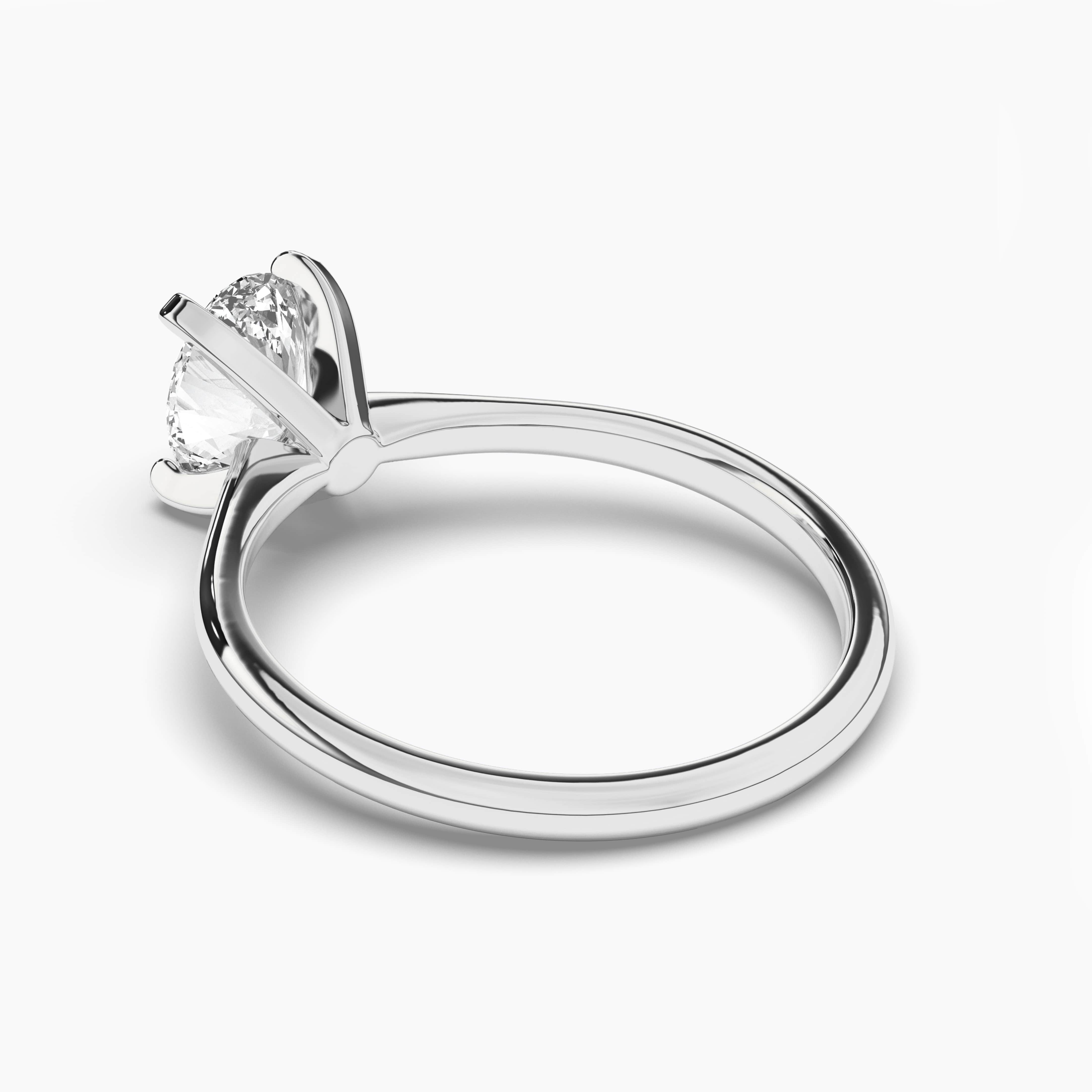 Oval Diamond Solitaire Engagement Ring in White Gold 