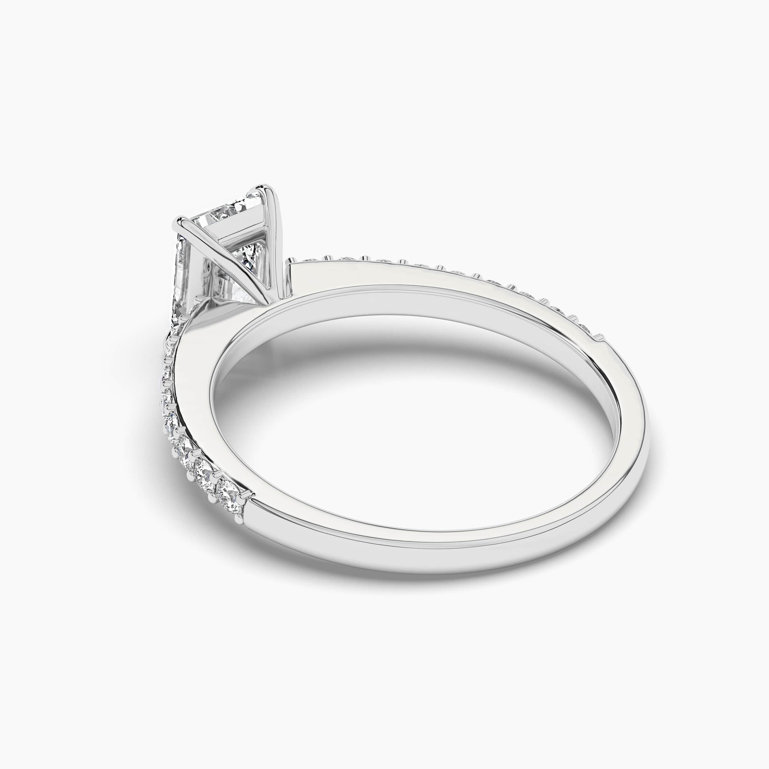 Radiant Cut Side Stone Moissanite Engagement Ring