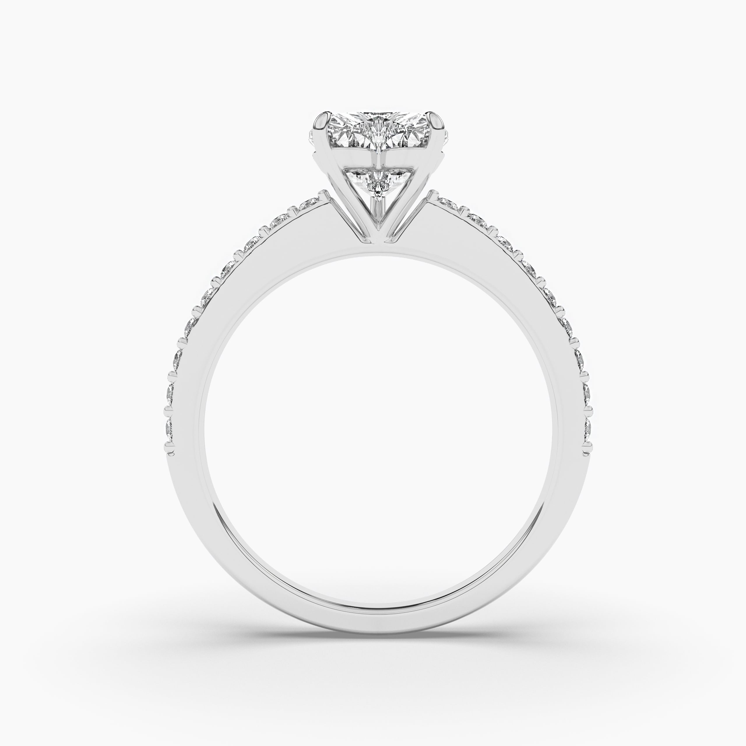 Diamond Side Stones Engagement Ring 