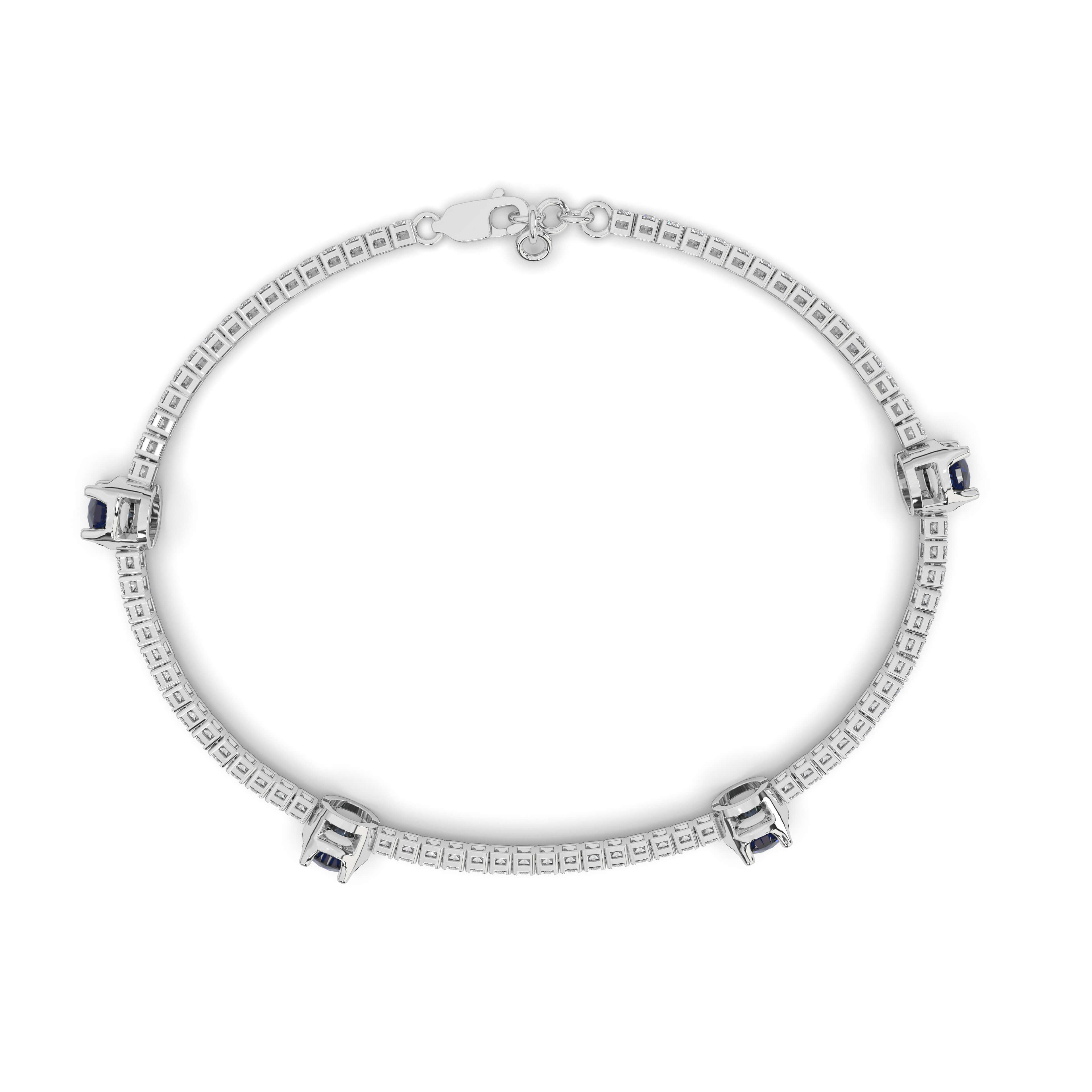 White Gold Diamond and Sapphire Bracelet